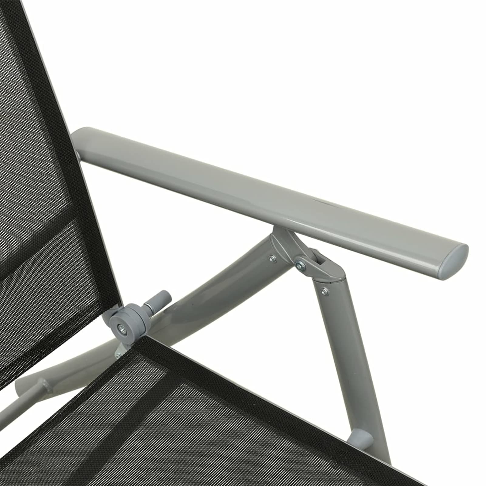 Set Divani da Giardino 3 pz in Textilene e Alluminio Argento,Sdraio da Giardino Pieghevoli, Lettino Prendisole in Alluminio e Textilene