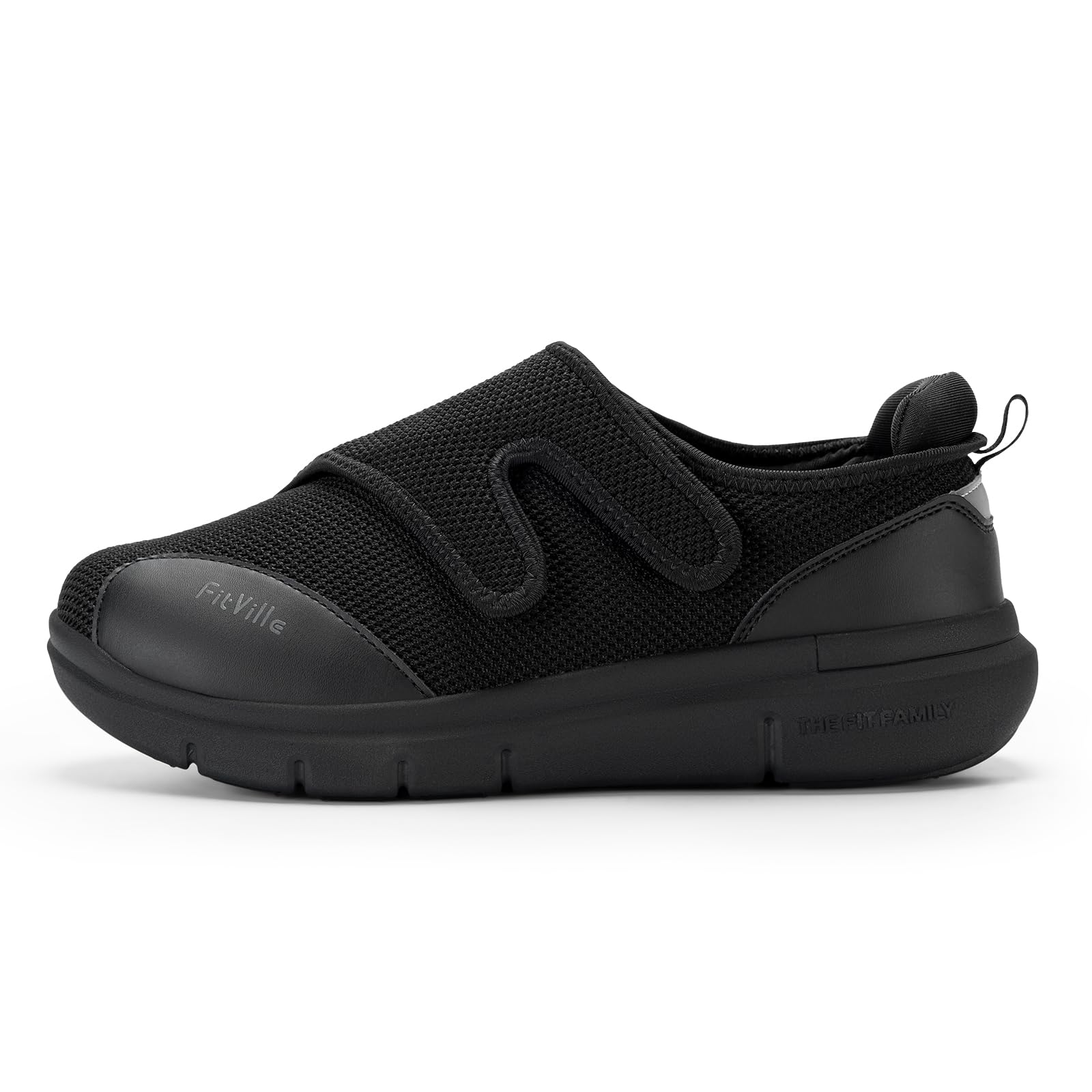 FitVille Extra Weite Reha-Schuhe Herren mit Klettverschluss Einstellbar Walking Schuhe für empfindliche Füße Senioren Pflege Hausschuhe Verbandschuhe Gesundheitsschuhe