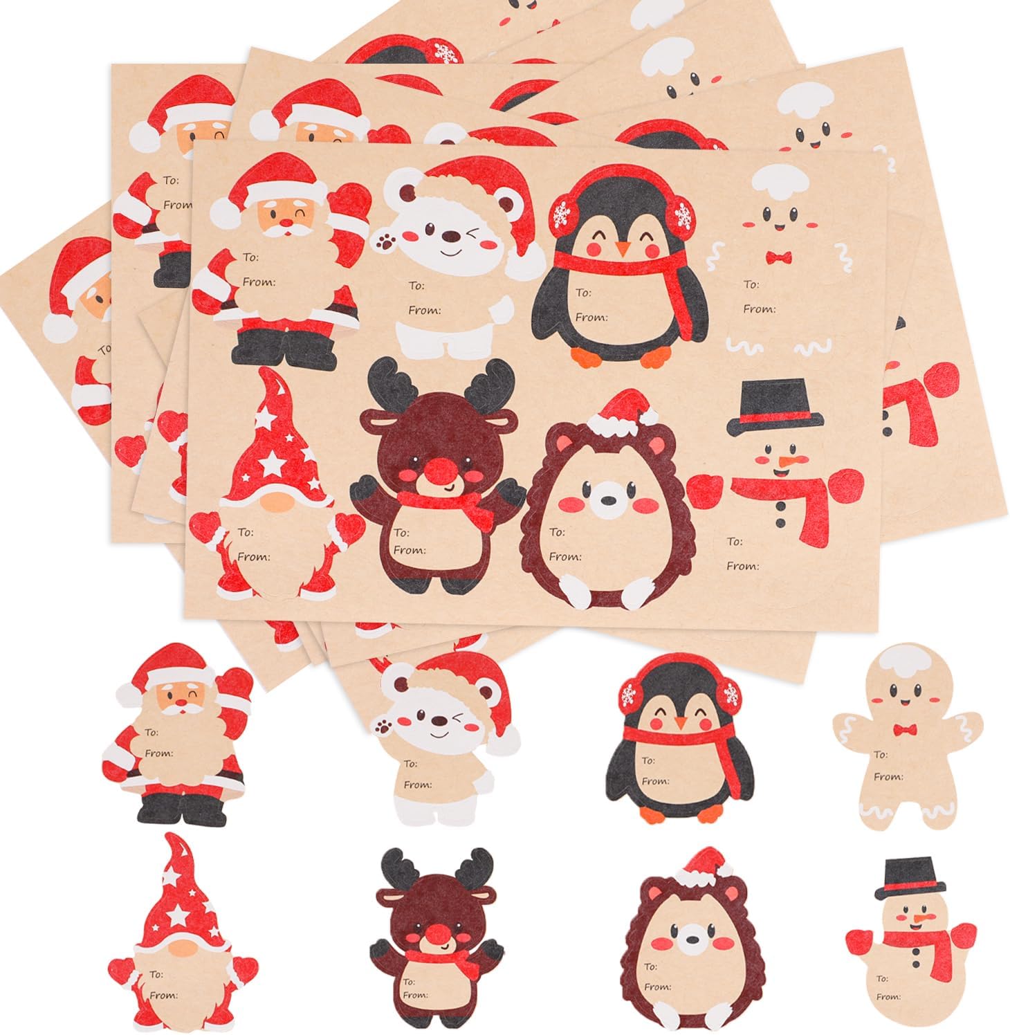 500 étiquettes Autocollantes De Noël Rondes - 2,5 Cm - Motifs Festifs Pour Cadeaux Et Décoration