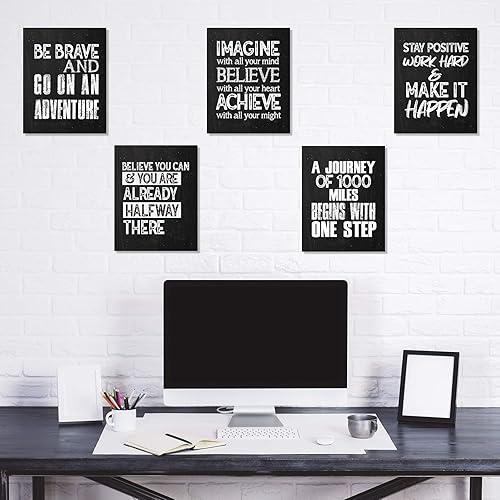 Miniatura 4 de 10 pósteres de pared inspiradores con cita positiva, decoración de pared, carteles artísticos de afirmación con 80 puntos de pegamento para aula,