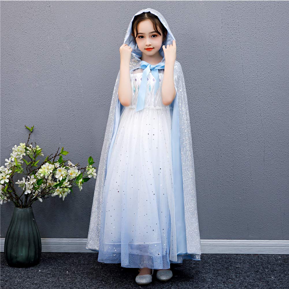 Cape à Capuche En Tulle Pailleté Pour Filles - Rose Magique Pour Halloween, Noël, Carnaval Et Fêtes De Princesse