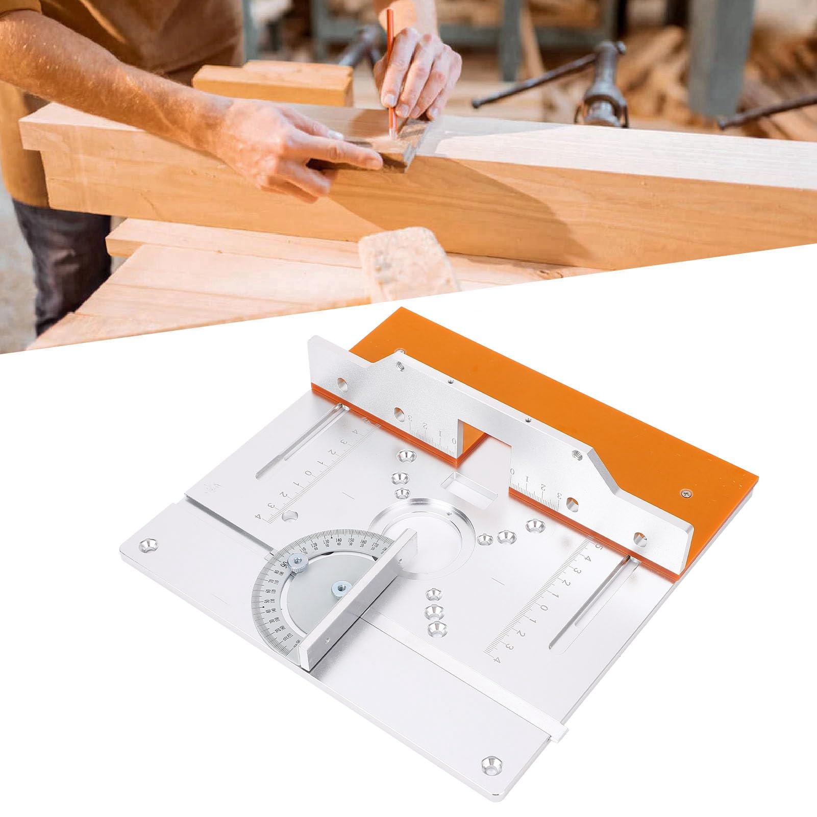 Aluminiowa Płyta Routera Wydajny stół do Obróbki Drewna do Maszyny do Przycinania, łatwy w Użyciu dla Stolarzy Wentylatory DIY Aluminium 8 Mm z [Przycinanie Stołu, Fazowanie rowków]