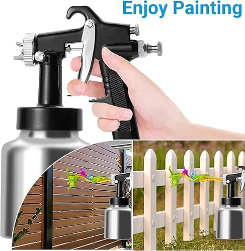 Miniatura 2 de LVLP - Pistola pulverizadora de sifón, pulverizador de pintura de aire con boquilla de 0.098 pulgadas y capacidad de 1000 CC, pistolas de