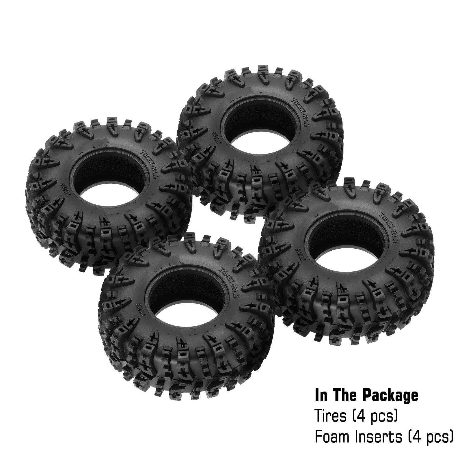 Compatibile Con 1/18 1/24 RC Crawler Car 70 * 27mm 1.3 "Pneumatici Pneumatico In Gomma Accessorio Ricambio Per RC Ruote Gomma