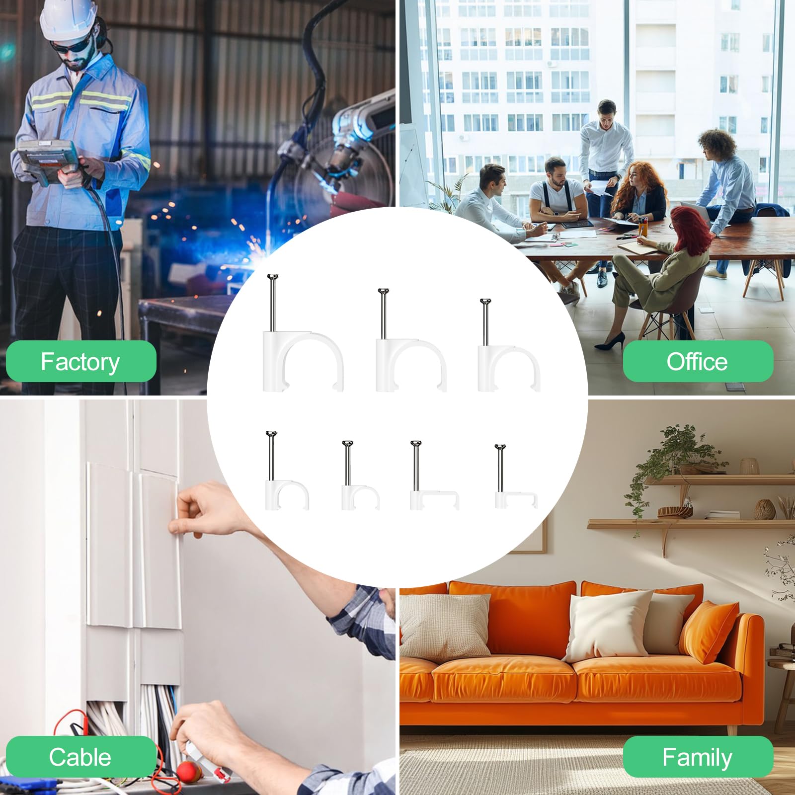 Abrazaderas Cable Con Clavos 700 Clips Cable Con Clavos - 4mm A