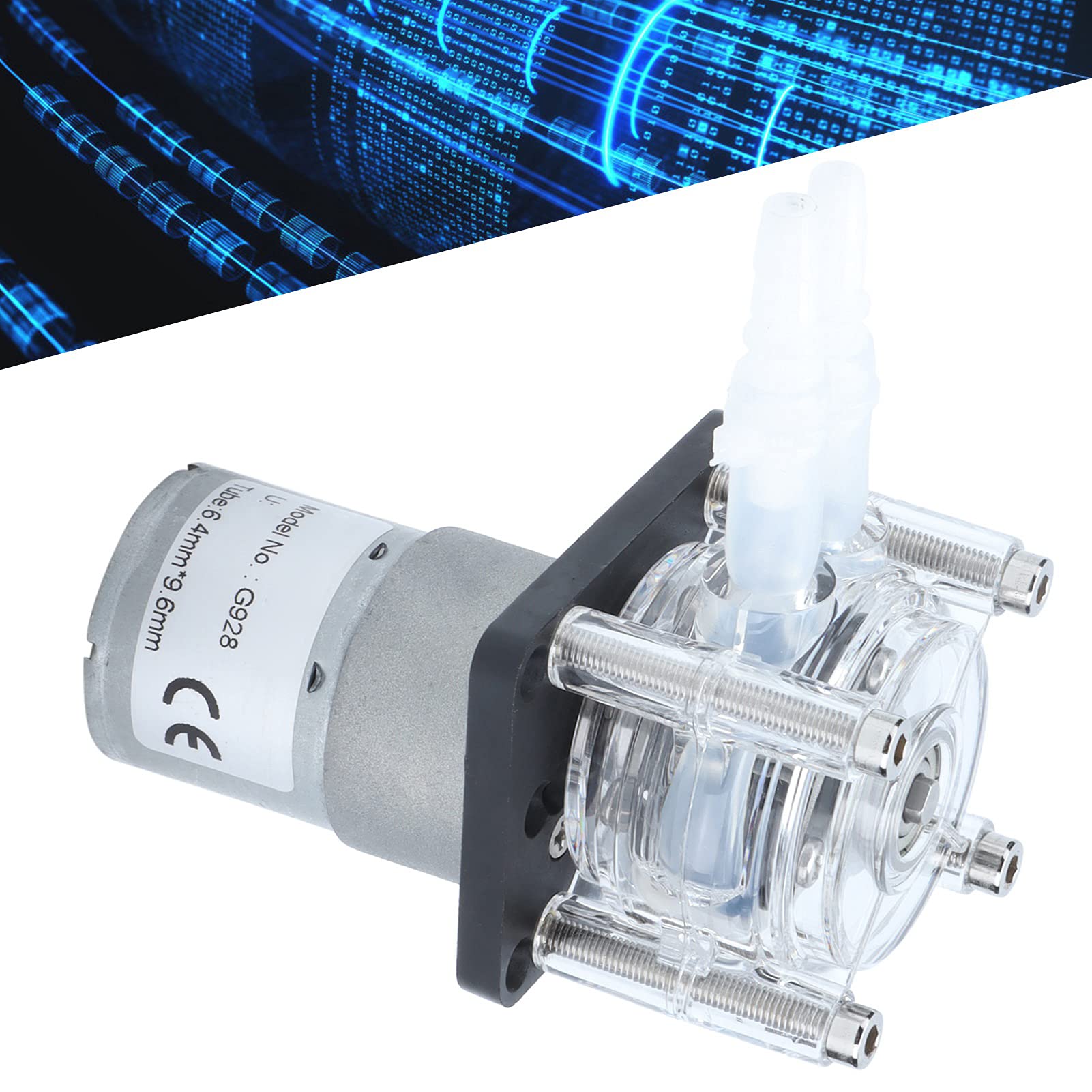 Fafeicy G928 24V Peristaltikpumpe, 500 ml/min Flüssigkeitsdosierpumpe mit Kugellager, Schlitzdesign und speziellem Silikonschlauch mit 3 Rollen, Panelmontage