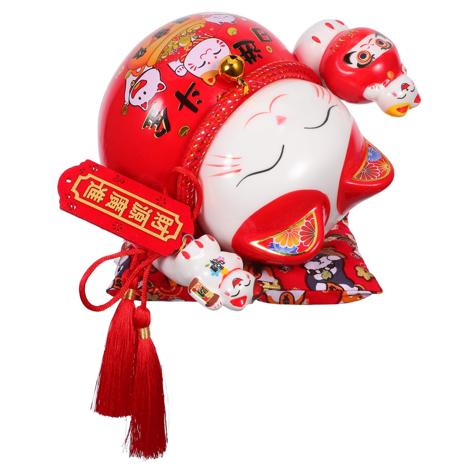 Skarbonka Ze Szczęśliwym Kotem Dekoracja Domu Ceramiczna Figurka Kota Z Machającym Ramieniem Ceramiczny Kot Kot Maneki Neko Skarbonka Ze Skarbonką Dla Chłopców Ceramiczna