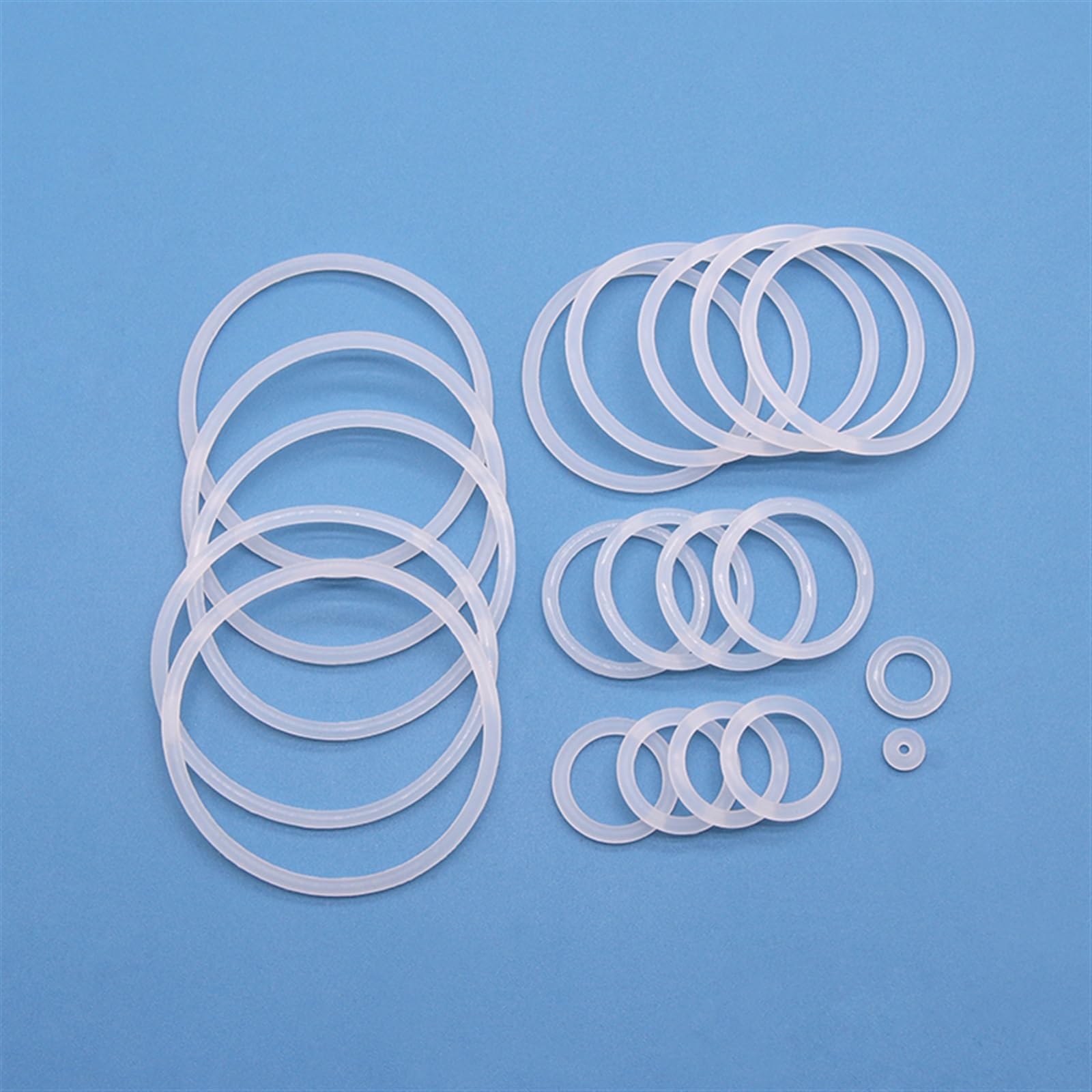 Junta tórica de caucho nitrílico, 50 juntas tóricas VMQ blancas, diámetro exterior de 5 a 100 mm, espesor sección transversal 2 a 4, silicona grado alimenticio resistente al calor(OD 56MM-CS 4MM)