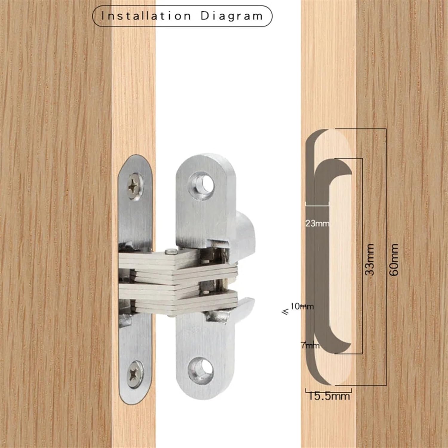 Door Hinges Concealed Barrel Cross Hinge Wooden Box Folding Door Invisible Hinges Window Furniture Cabinet Door Hardware(13x60MM)