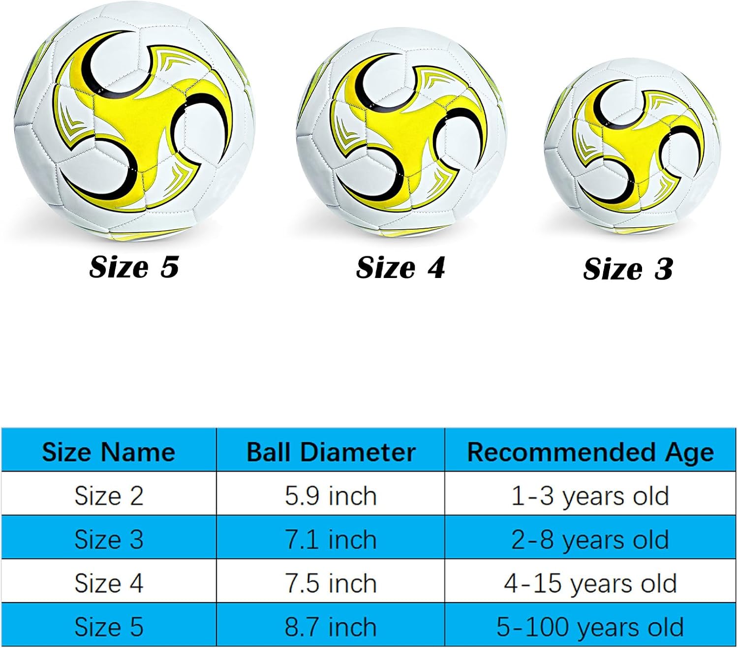 Soccer Ball Size 3,4,5 with Pump Needle Anti-Explosion Design Indoor Outdoor Suitable for Kids School Training Practice or Boys Girls Toddlers Gift image 4