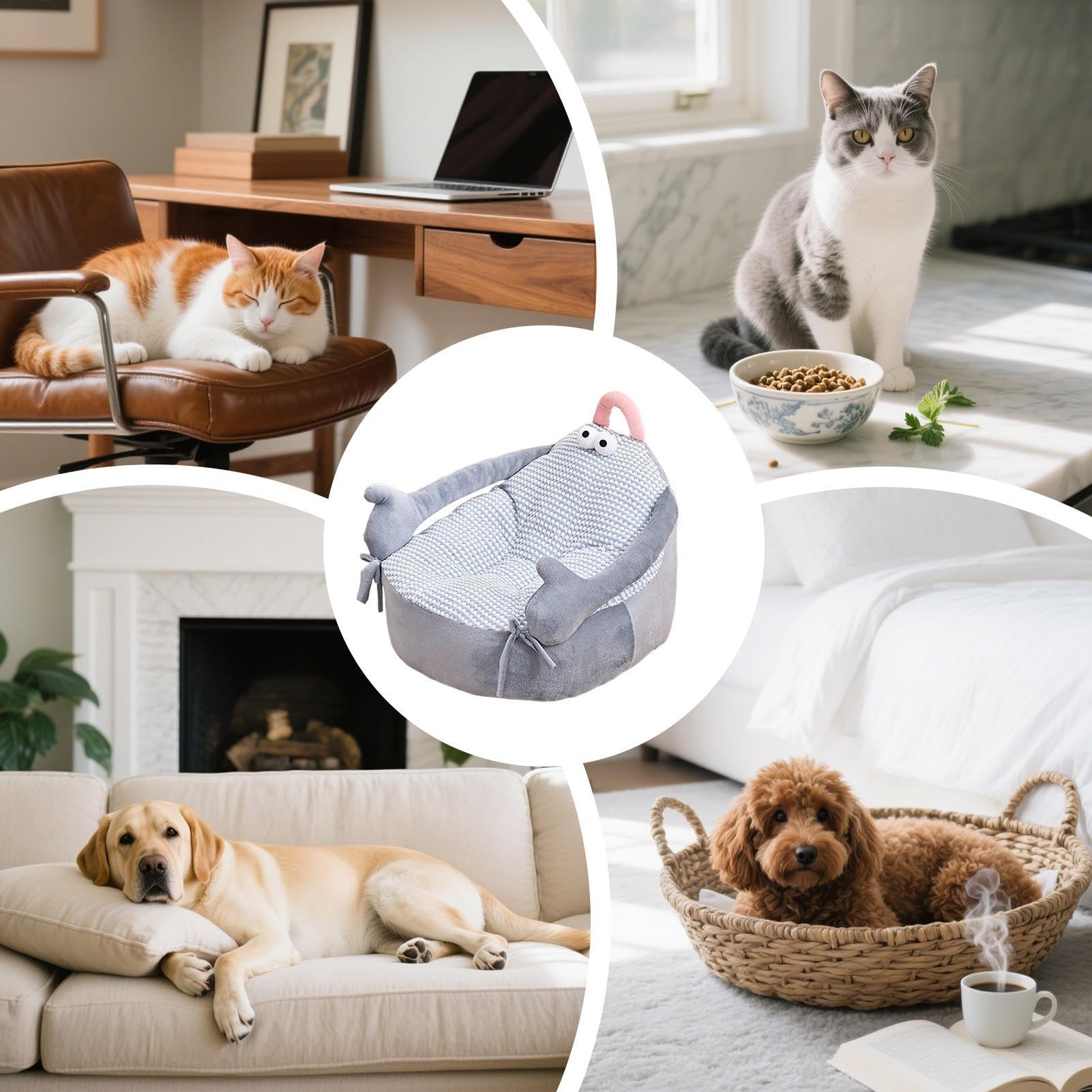 Cama Perros Suave Afelpado, De Mascotas, Calmante Y Cómodo para Dormir