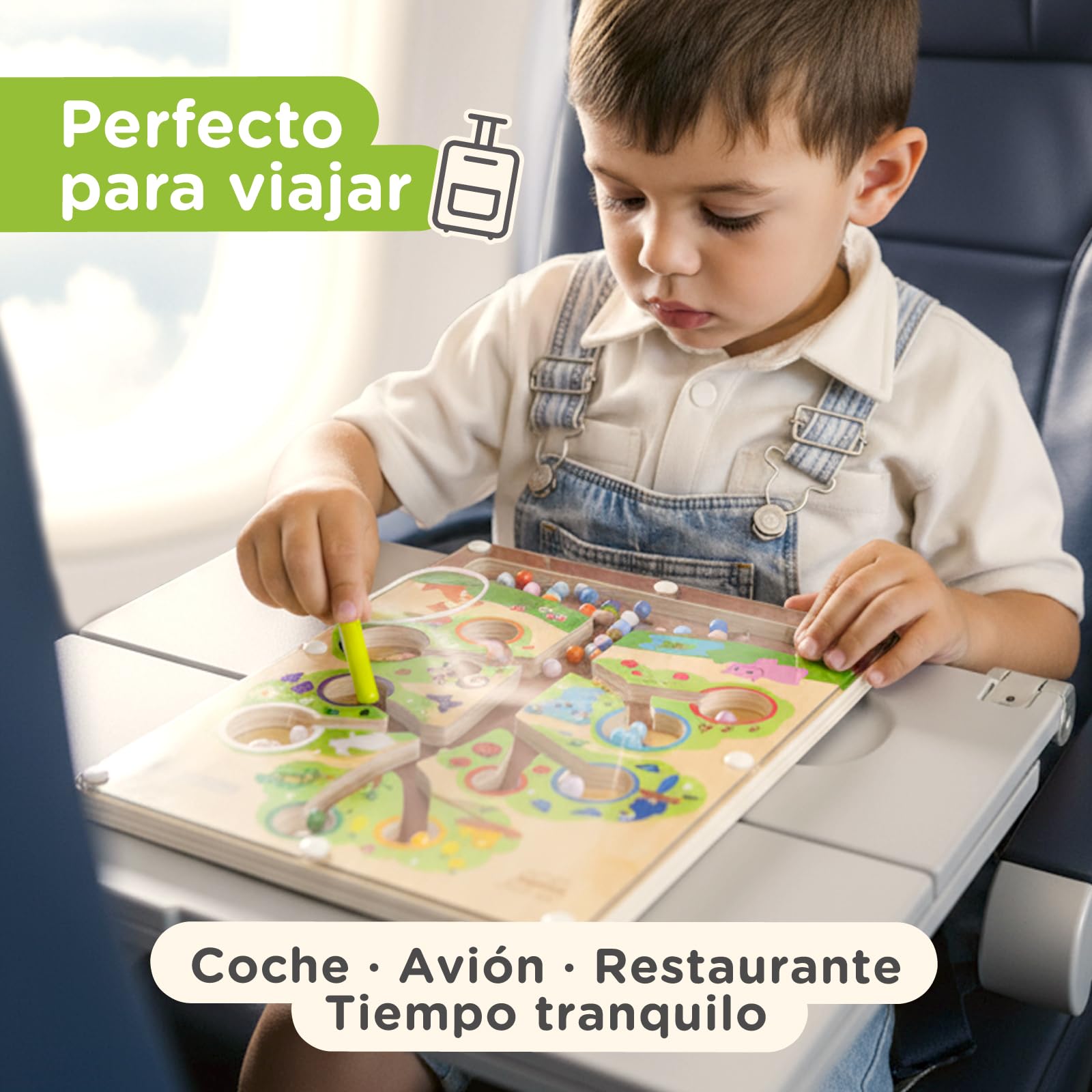 Nene Toys Laberinto Magnético de Colores y Números – Juego Montessori de Madera – Juguete Educativo de Motricidad Fina 2 3 4 5 Años – Tablero Magnético de Viaje – Regalo para Niños y Niñas