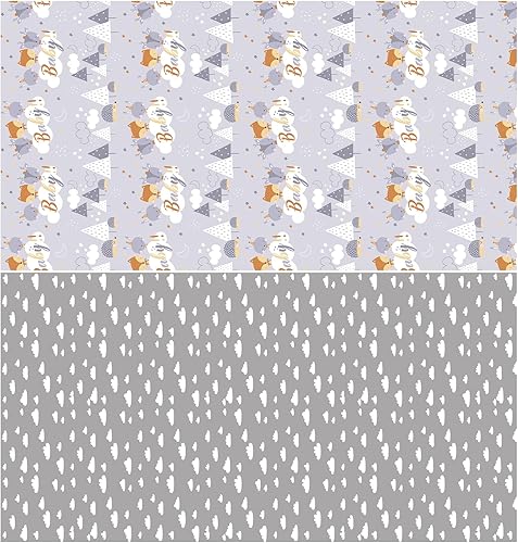 Vista 66 de WRAPAHOLIC Papel de regalo reversible, mini rollo, 17 pulgadas x 33 pies, adorable diseño de gato y azul sólido para cumpleaños, vacaciones