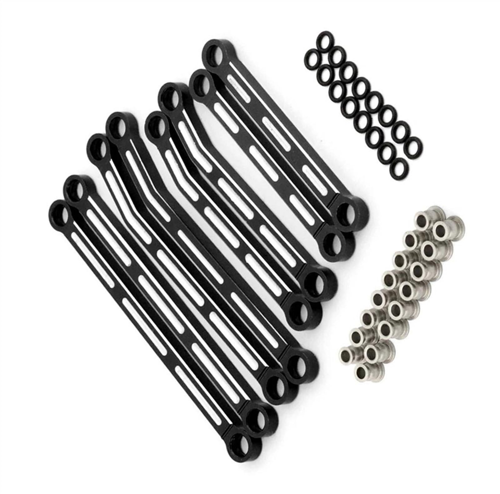 para Traxxas para TRX4M para Bronco para Defender 1/18 Coche Trepador Control Remoto Modelo Piezas Mejora Varillaje Metal Kit Varilla Enlace Modificación Aumentada Accesorios Coches RC(Black)