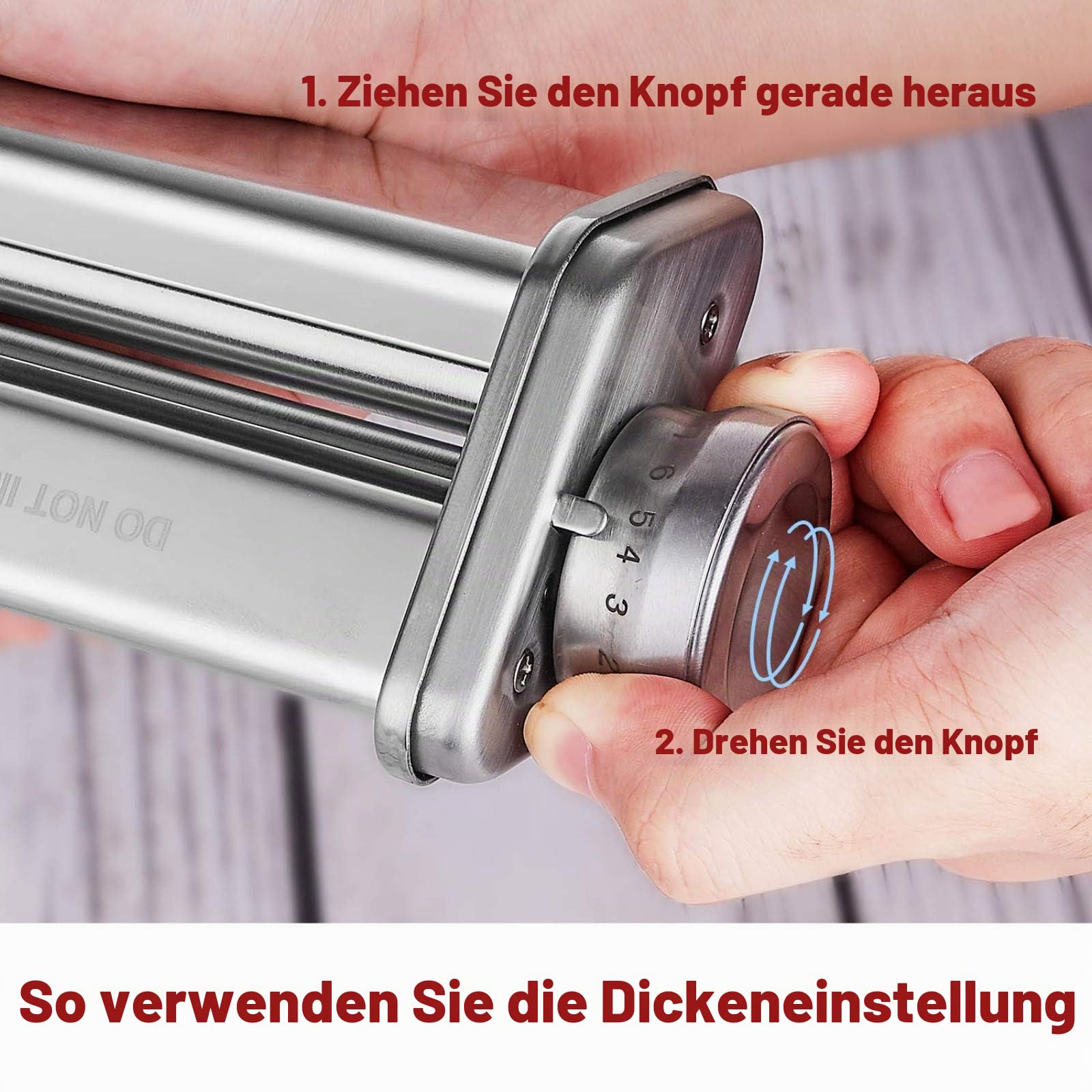 GVODE Edelstahl Nudelaufsatz für KitchenAid, 3 Stück Nudel-Aufsatz für KitchenAid-Zubehör inklusive Fettuccine-Schneider, Spaghetti-Schneider und Nudel-Walze – Pasta Zubehör für KitchenAid