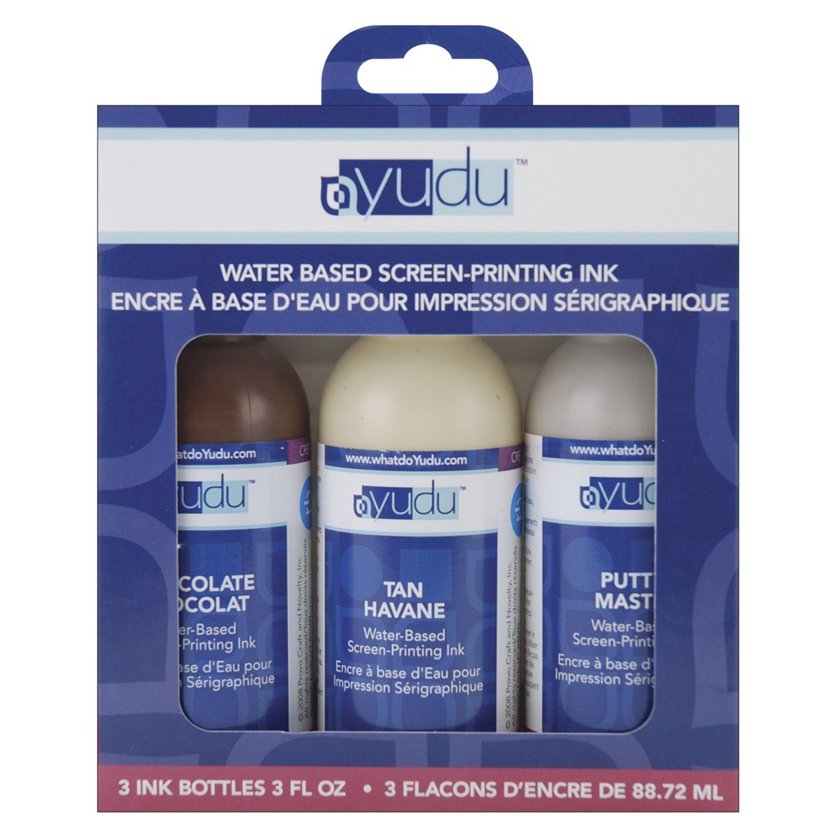 Yudu Screen Printing Ink 3 Ounces 3/Pkg-Putty/Tan/Chocolate