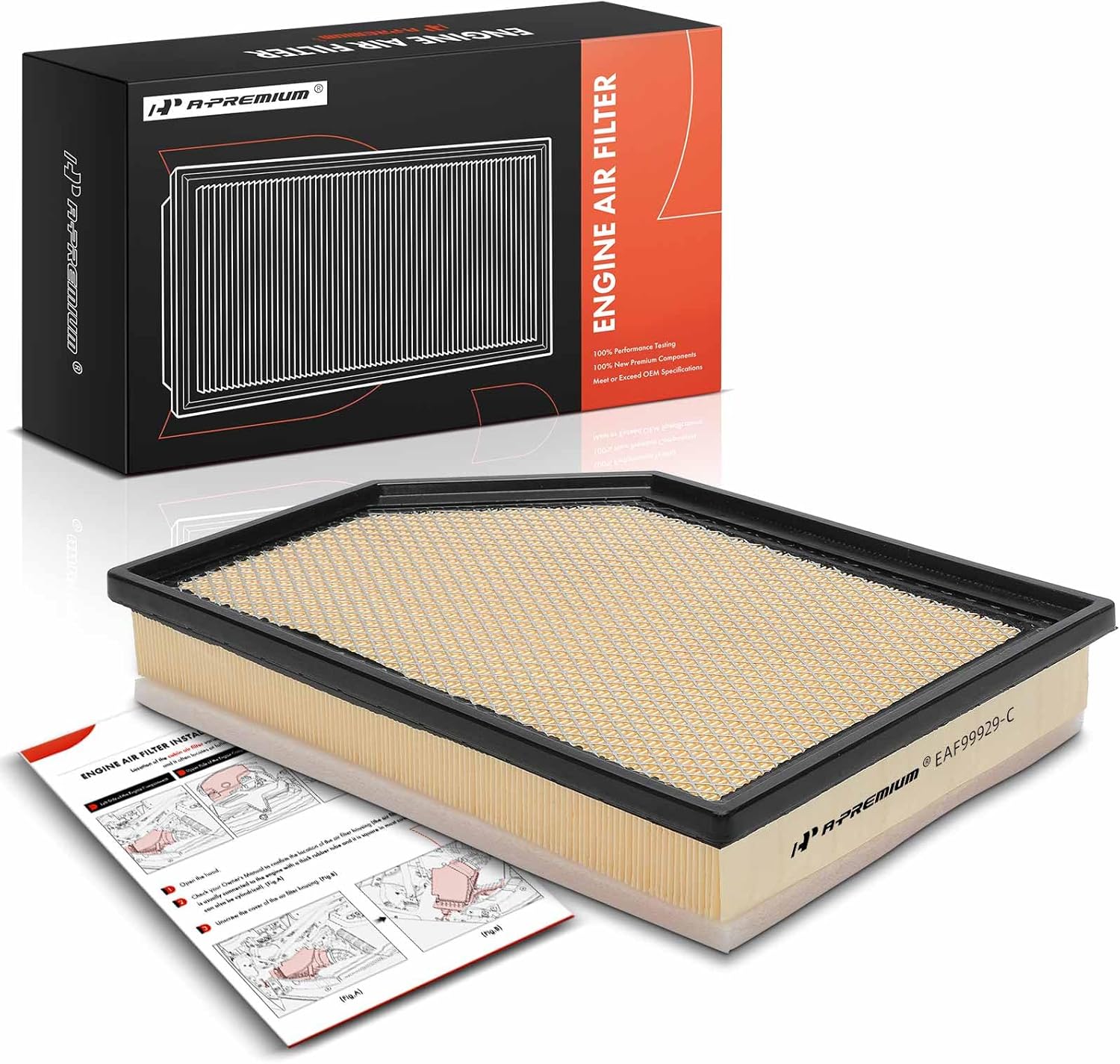 A-Premium Engine Air Filter Compatible with Jeep WS Series Grand Wagoneer 2022-2024, Grand Wagoneer L 2023-2024, Wagoneer 2023-2024, Wagoneer L 2023-2024, 3.0L
