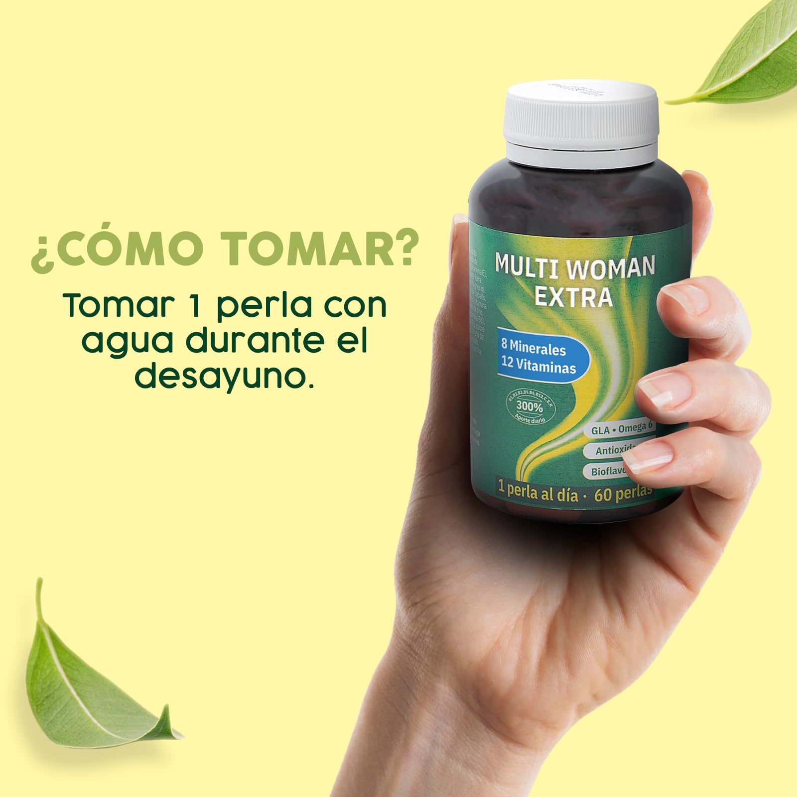 Espadiet Multi Woman Extra – Con Vitaminas, Minerales y Plantas Específicas para la Salud Femenina – Multivitamínico para Mujeres – Salud Hormonal, inmune, Cabello, Piel y Uñas – Energía – 60 Perlas