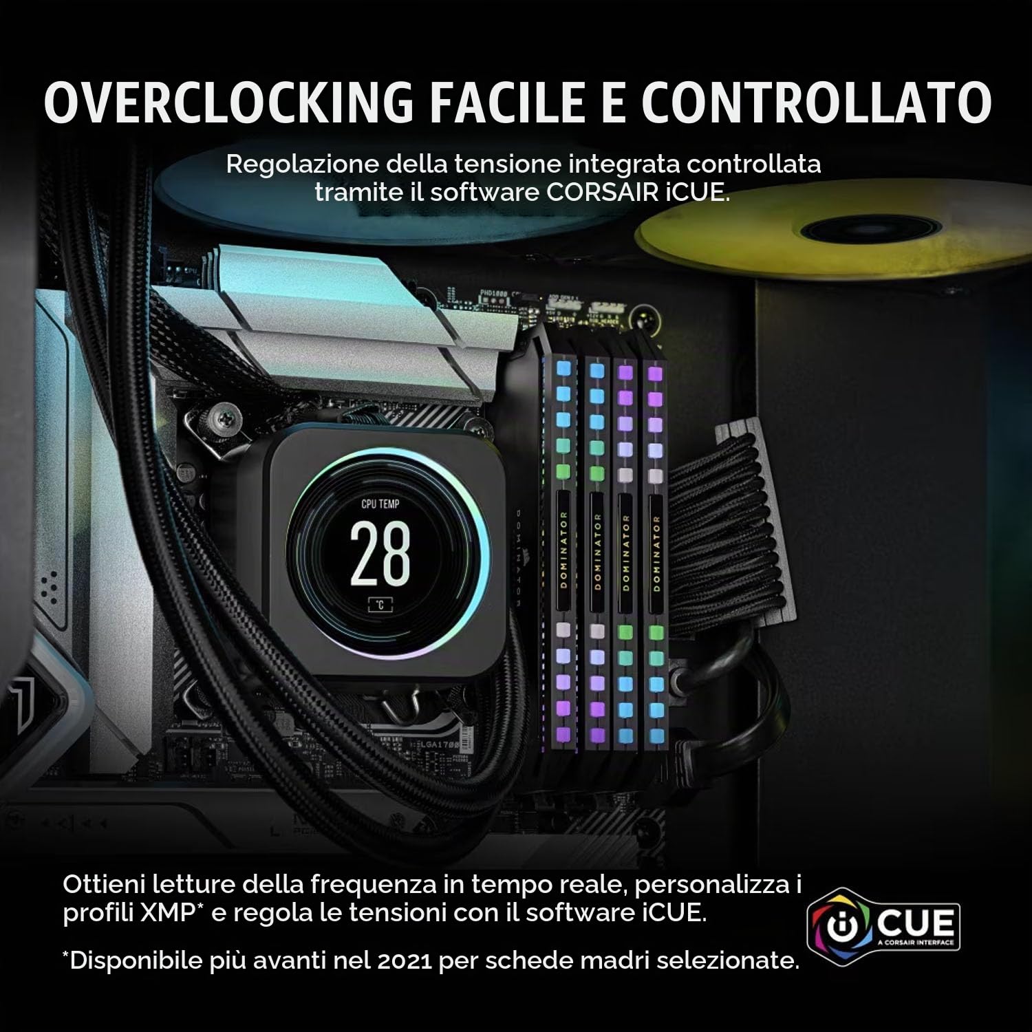 CORSAIR DOMINATOR PLATINUM RGB DDR5 RAM 32GB (2x16GB) Fino a 6000MHz CL36 Intel XMP Compatibile iCUE Memoria per Computer - Nero (CMT32GX5M2E6000C36)
