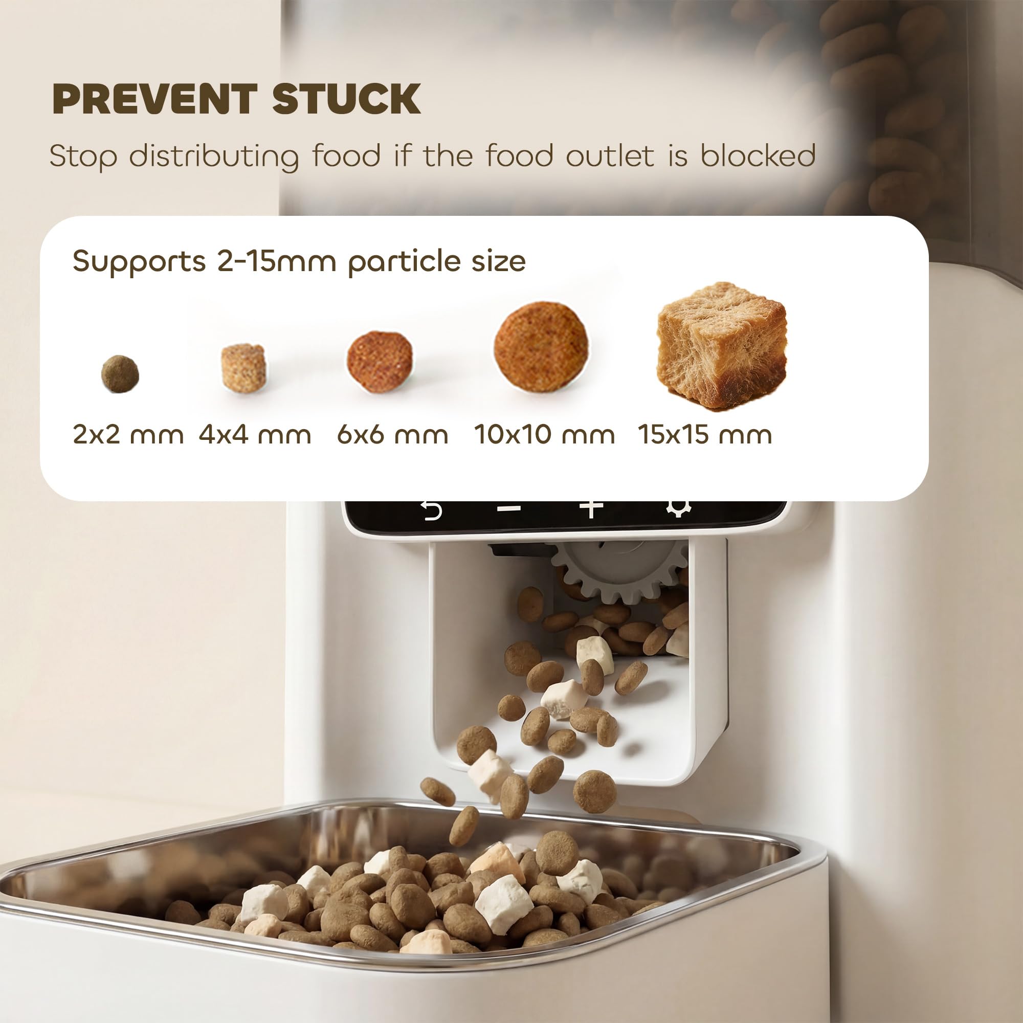 Comedero automático para gatos PawHut, dispensador de comida para gatos de 4,5 l con temporizador para hasta 6 comidas al día, grabadora de voz de 10 segundos, comedero automático programable con