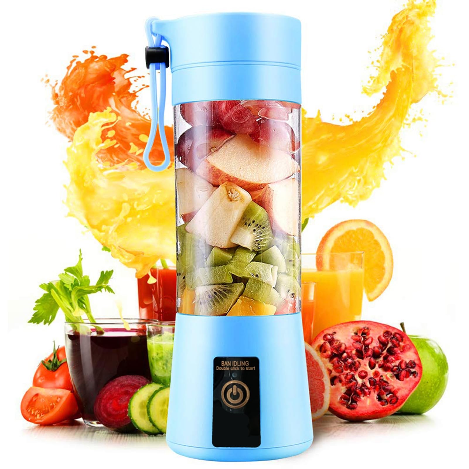 Portable Blender for Smoothies and Shakes Blender 10oz 380ml Small Juicer Machine Mini USB Rechargeable 4 Blade Mini