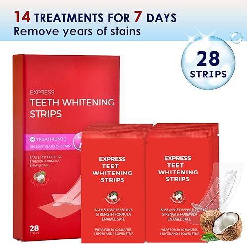 Miniatura 3 de Tiras blanqueadoras, tiras blanqueadoras de dientes (28 piezas), blanqueamiento de dientes, tira blanqueadora de dientes, elimina rápidamente