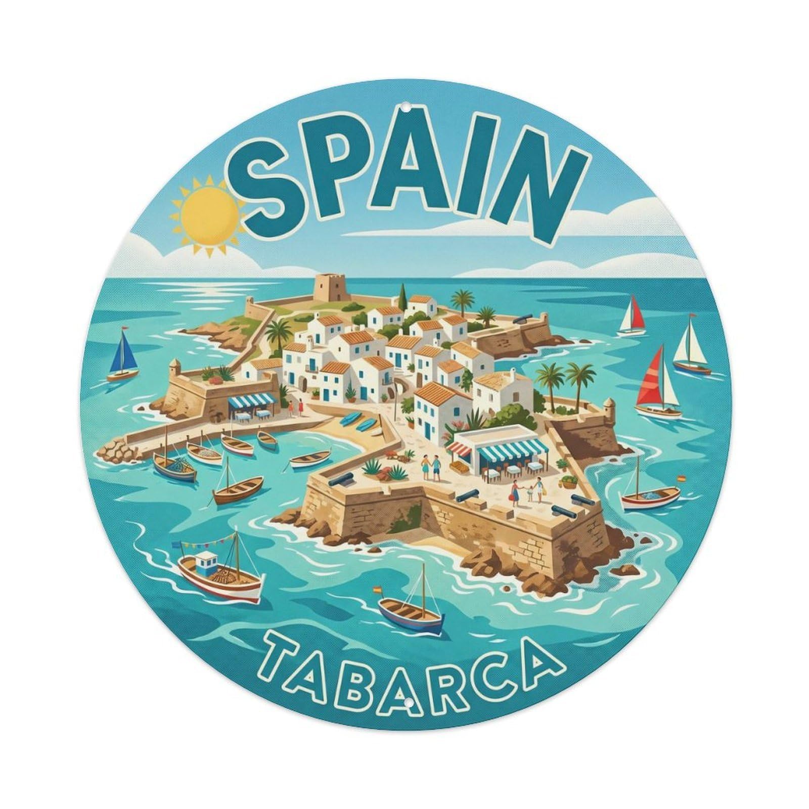 Alicante Tabarca Island Spain Landmark Travel Metal Tin Sign