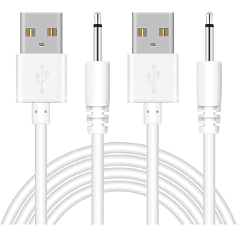 USB Charging Cable 2.5 mm DC Charging Cable for Massager Toys Fast Charging Pack of 2