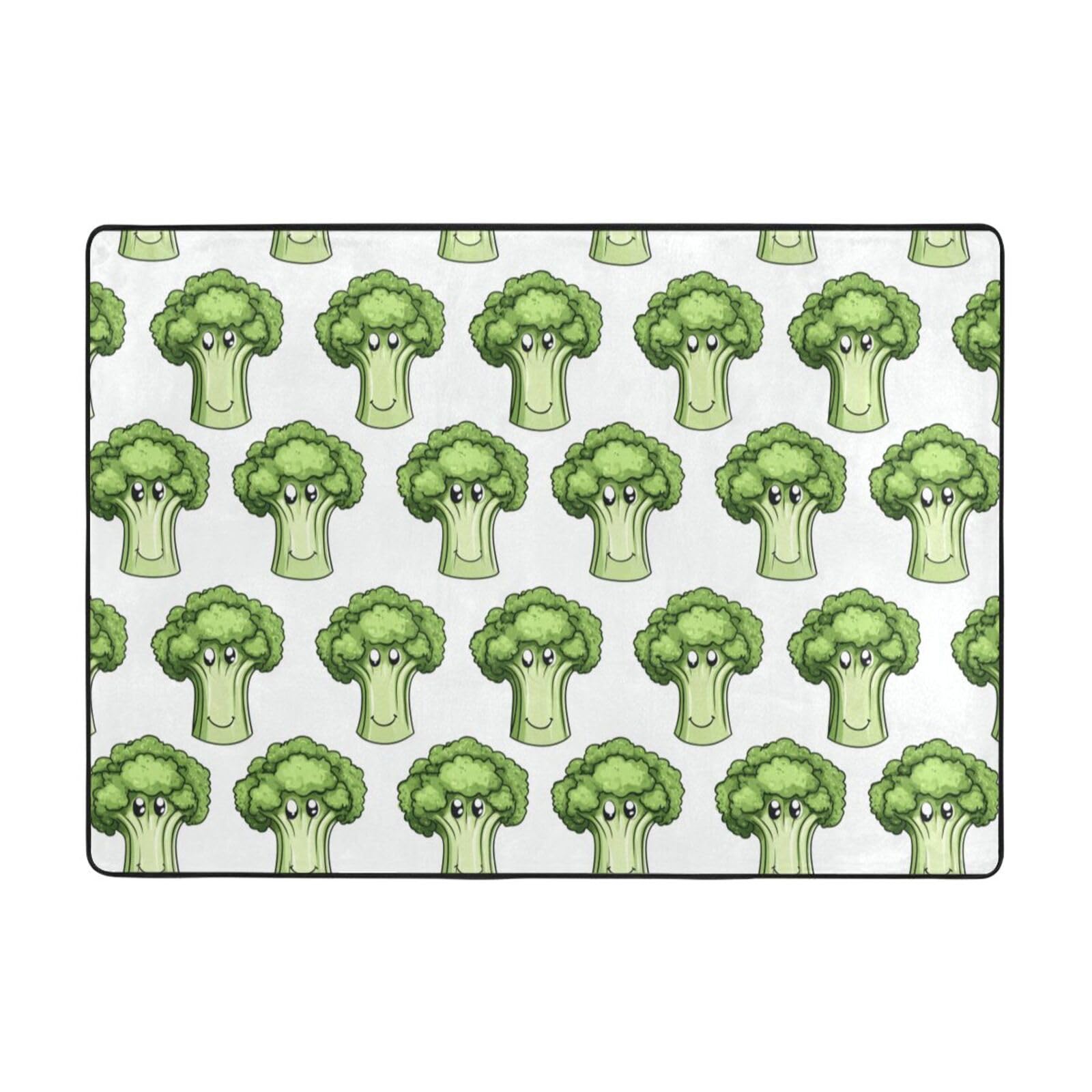 Teppich für Wohnzimmer, niedlicher Cartoon-Blumenkohl-B-Druck, 12,7 x 17,8 cm, für Schlafzimmer, weich, waschbar, rutschfest, für drinnen und draußen, für Esszimmer, Kinderzimmer, Büro, Dekoration