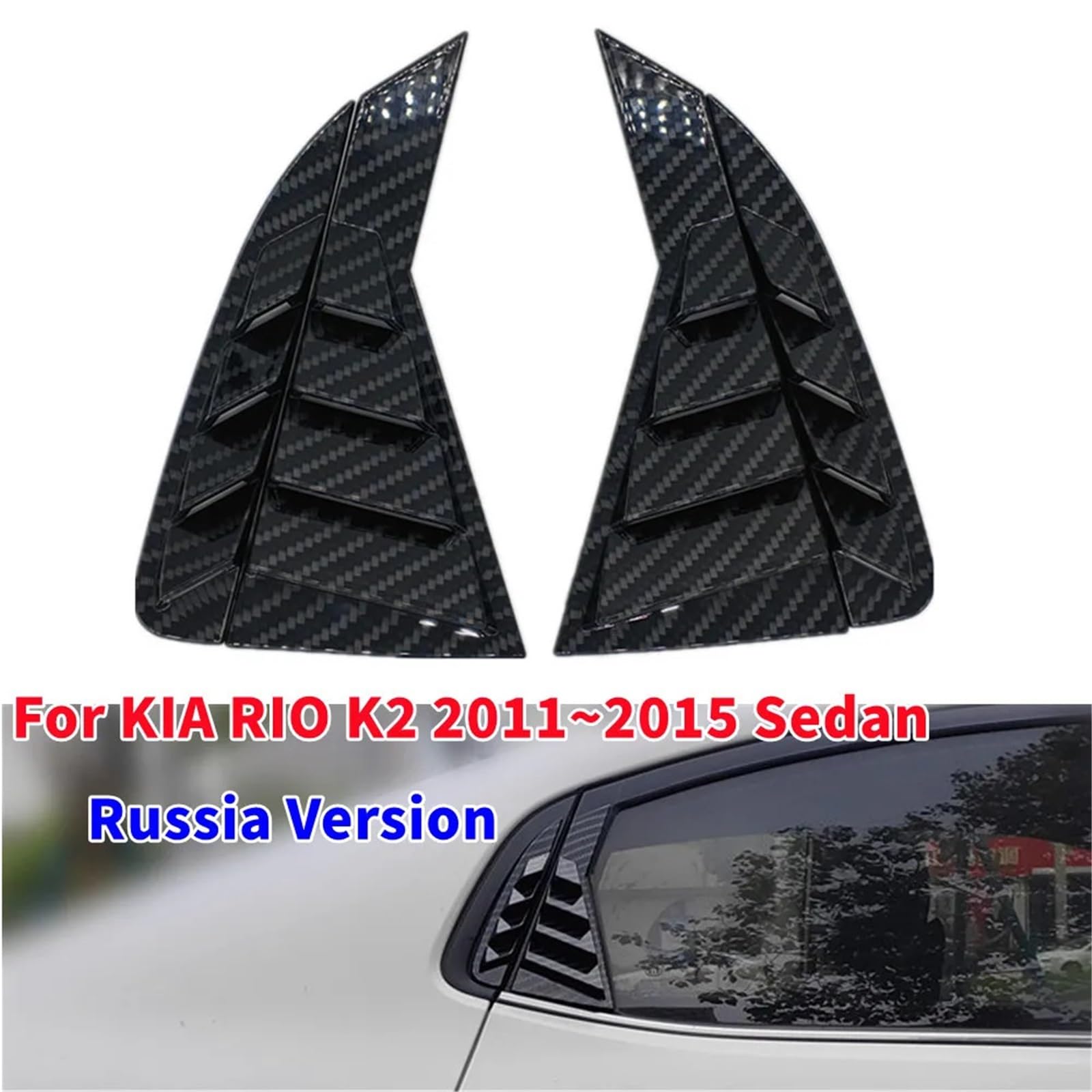 Spoiler Migawki Tylnej Szyby 2 SZTUKI pasujące do KIA RIO K2 2011~2015 Sedan wersja rosyjska osłona żaluzji tylnej szyby samochodu boczna otworu wentylacyjnego