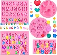 Vista 10 de 3 moldes de silicona para letras, moldes antiadherentes para fondant de números y letras para chocolate, dulces, decoración de pasteles, decoración