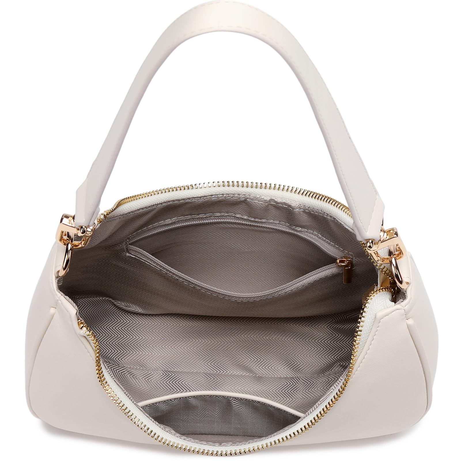Women's Shoulder Bags Cute Hobo Purses Vintage Handbags with Zipper Lightweight Underarm for Dating Shopping Gift (Beige) view 5