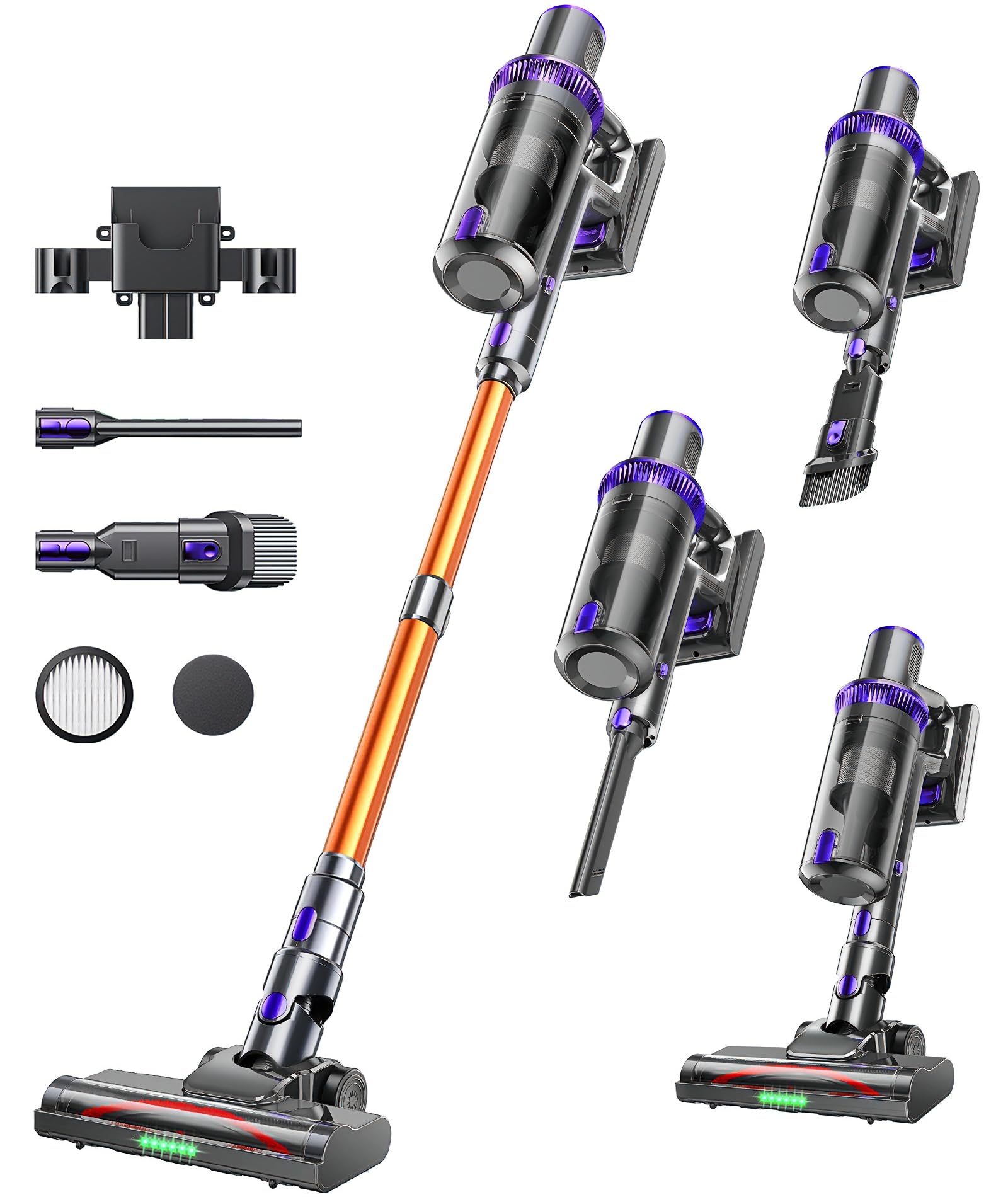 Cordless Vacuum Cleaner 450W 48KPA 60Mins Vacuum Cleaners for Home Anti-tangle Wireless Vacumm Rechargeable Vacuum With Green Light