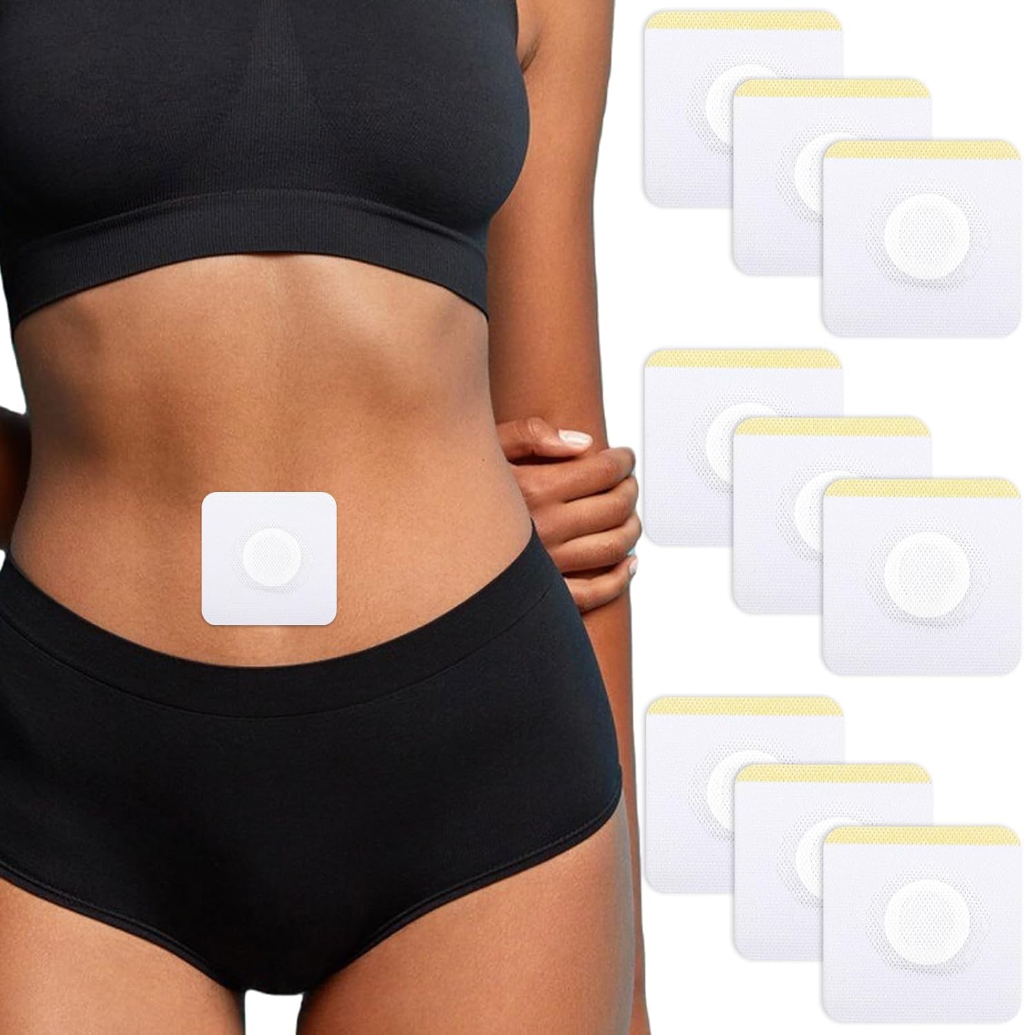 50pcs Disposable Castor Oil Pack Wrap Belly Button(Oil Not Included), Castor Oil Patches Self-Adhesive Highly Absorbent CastorOil Wrap Organic Cotton,Skin-Color