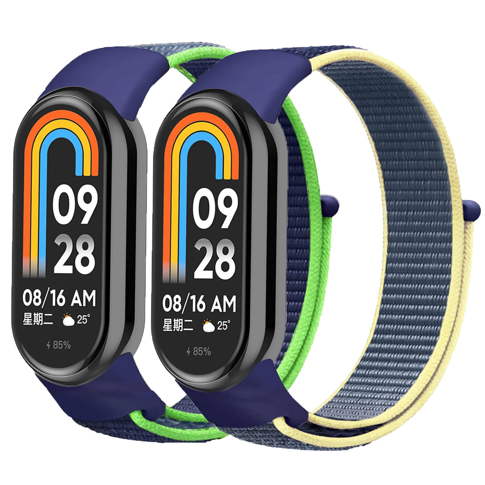 3er Set Geflochtene Solo Loop Armbänder Für Xiaomi Mi Band 9/8 – Nylon, Elastisch, Verstellbar, Größe L
