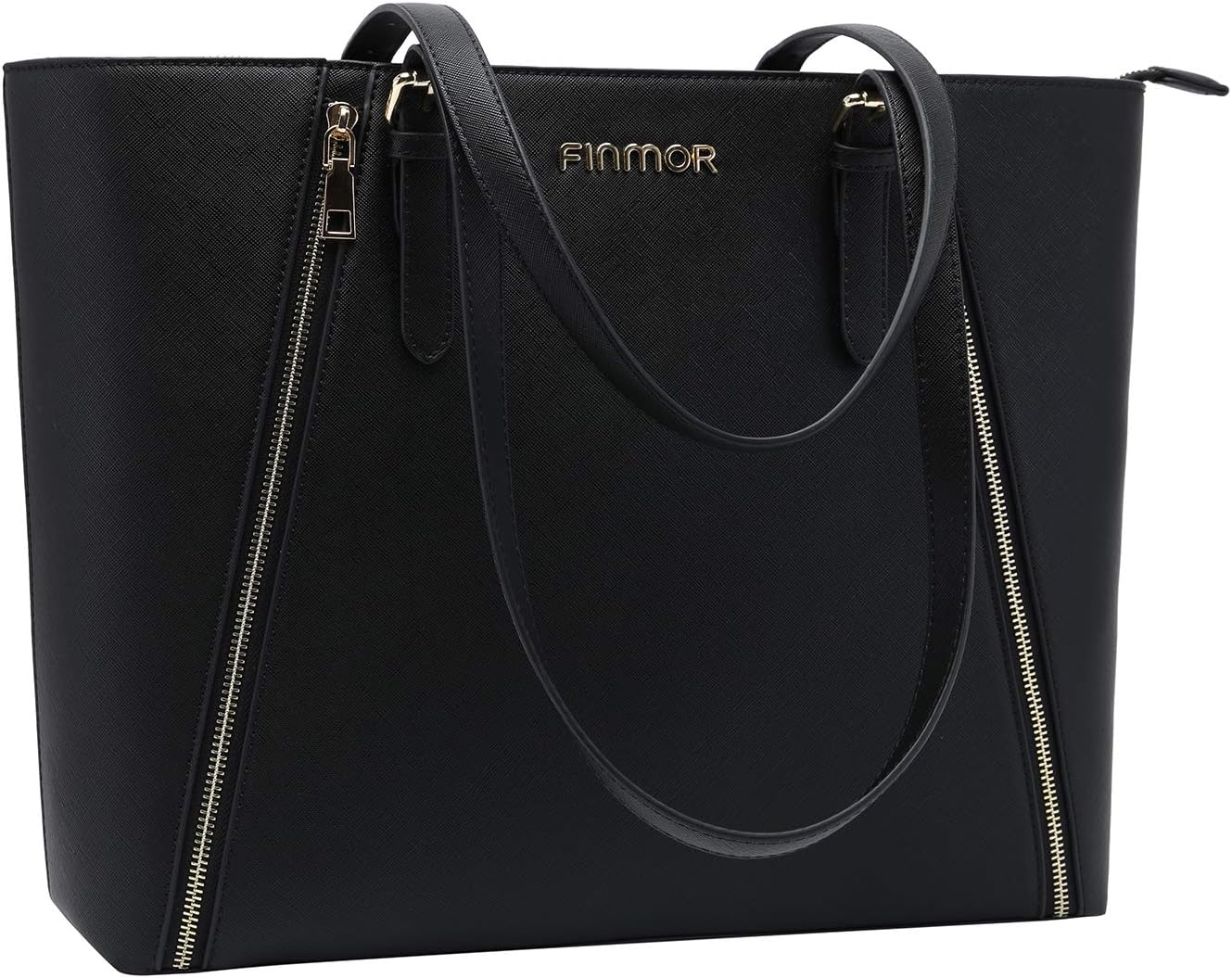 Laptop Bag,Large Office Laptop Briefcase for Women,Laptop Purse Fit Up to 15.6 Inch,Multi-Pocket Laptop Totes for Women (C-15.6in-black)