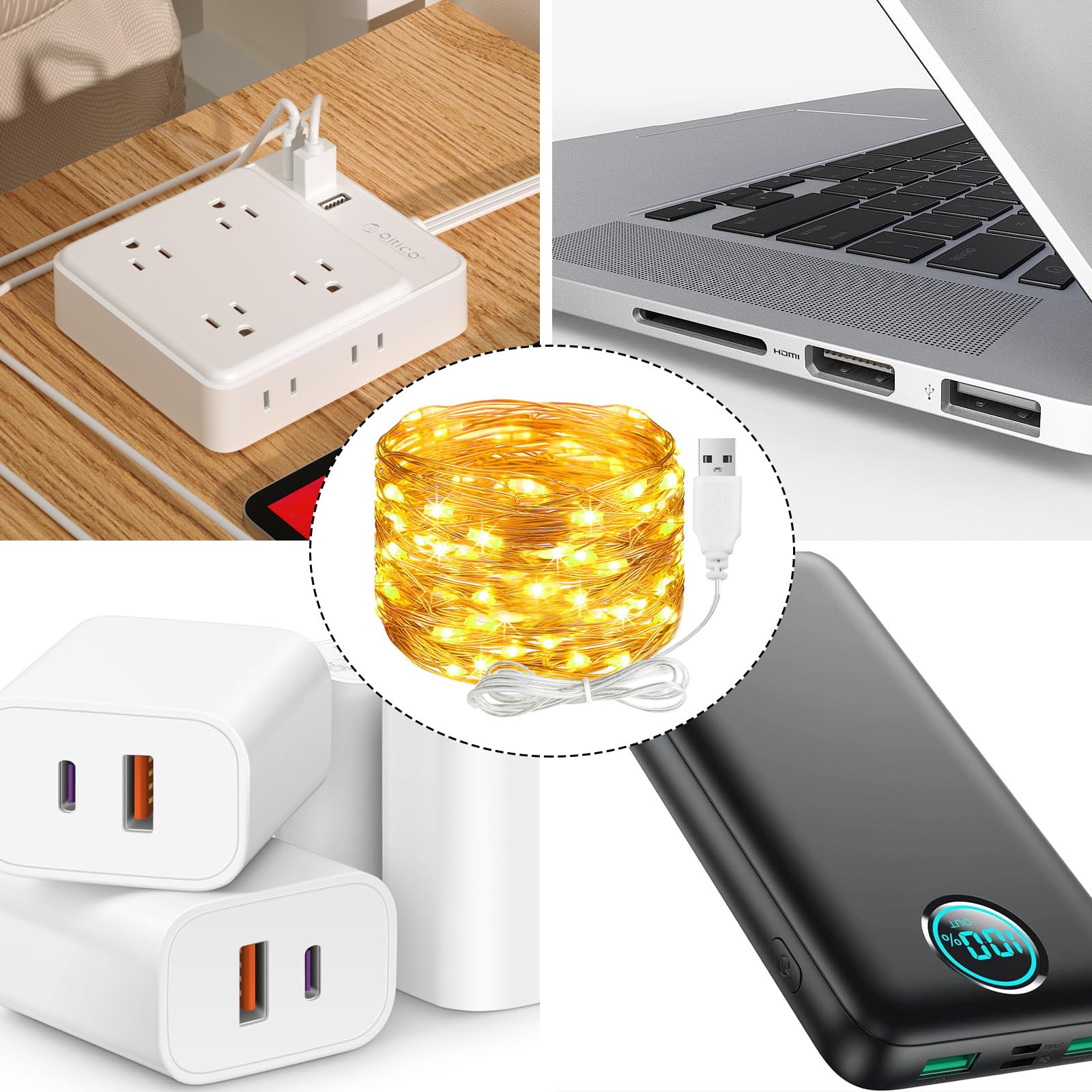 ALEGRE LED String Lights with USB, 3 m, 30 LED Copper Wire String Lights with Plug - Image 3