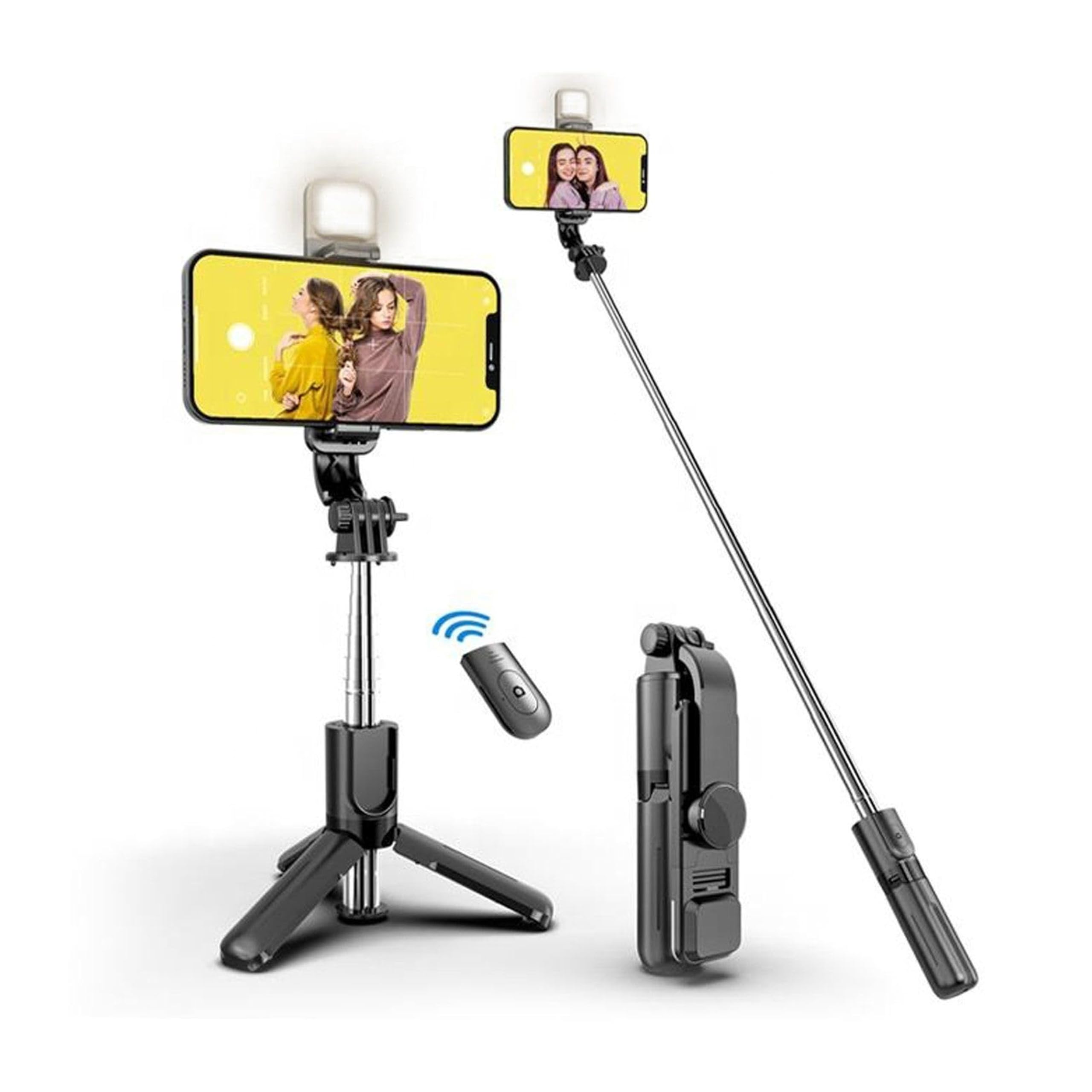 R1S Bluetooth Selfie Stick Tripod with Remote and LED Light, 3-in-1 Multifunctional, Adjustable, Portable, Compatible with All Smartphones-picture-26