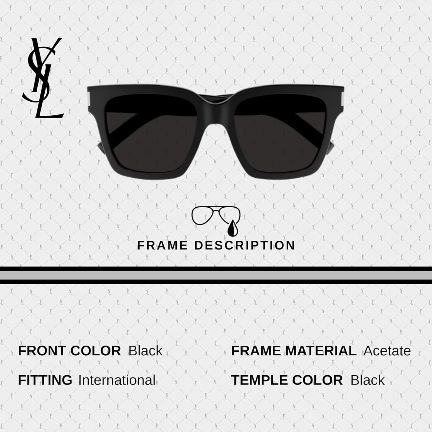 SAINT LAURENT SL 507 rectangular shape Sunglasses + Bundle with eSHADES Luxury Eyewear Kit - Image 3