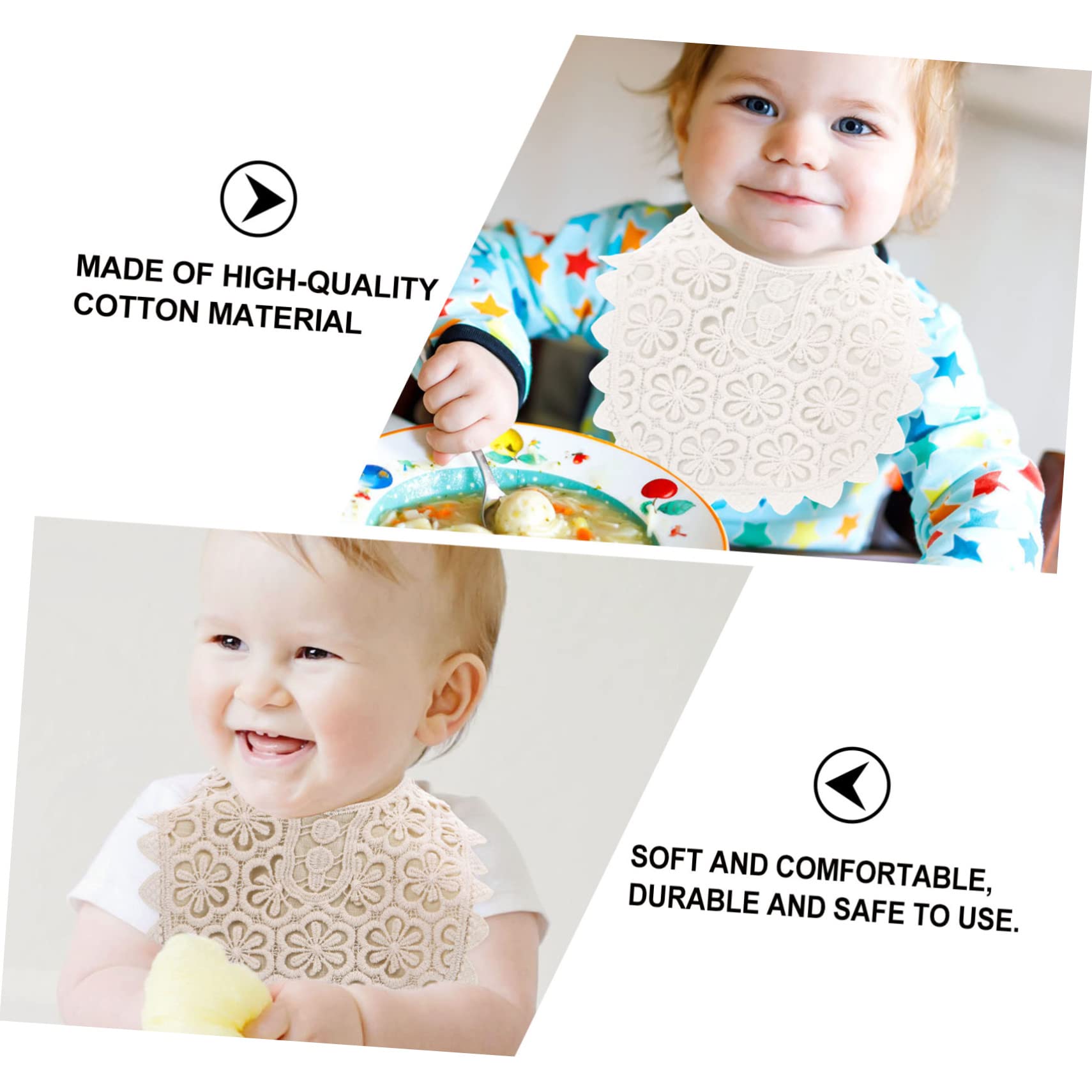 VICASKY 6pezzi Bavaglini Pizzo Per Bavaglini Di Cotone Per Saliva Design Facili Da Lavare e Trasportare Accessori Utile Per
