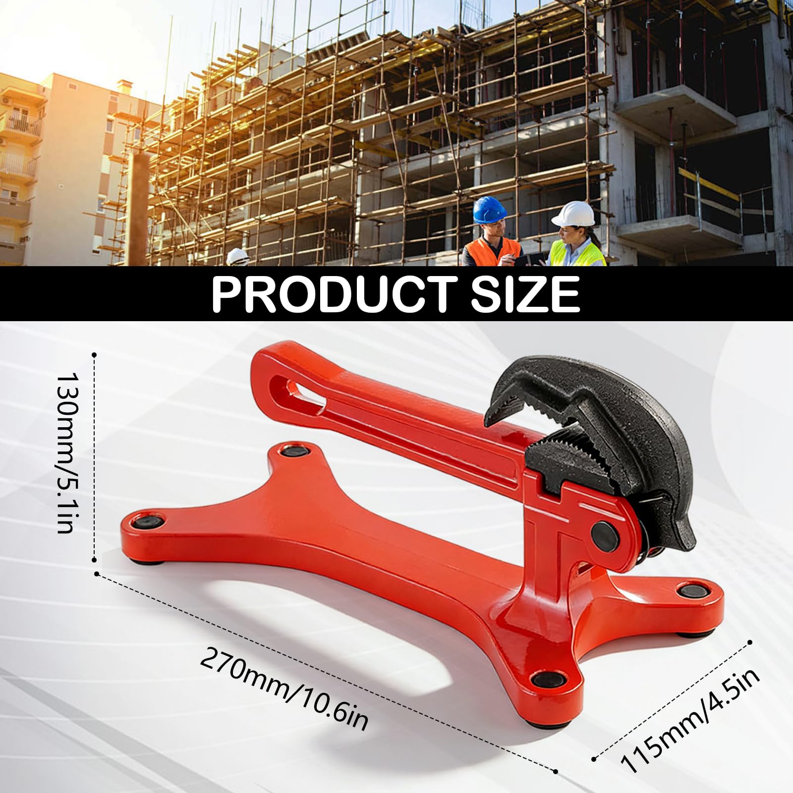 Pipe Brackets, Pipe Tightening Vise Portátil Tornillo de Banco de Tubo de Tuberías de 0,3 cm a 3,8 cm Herramienta de Sujeción de Tubos con Ajuste Automático de La Fuerza de Sujeción