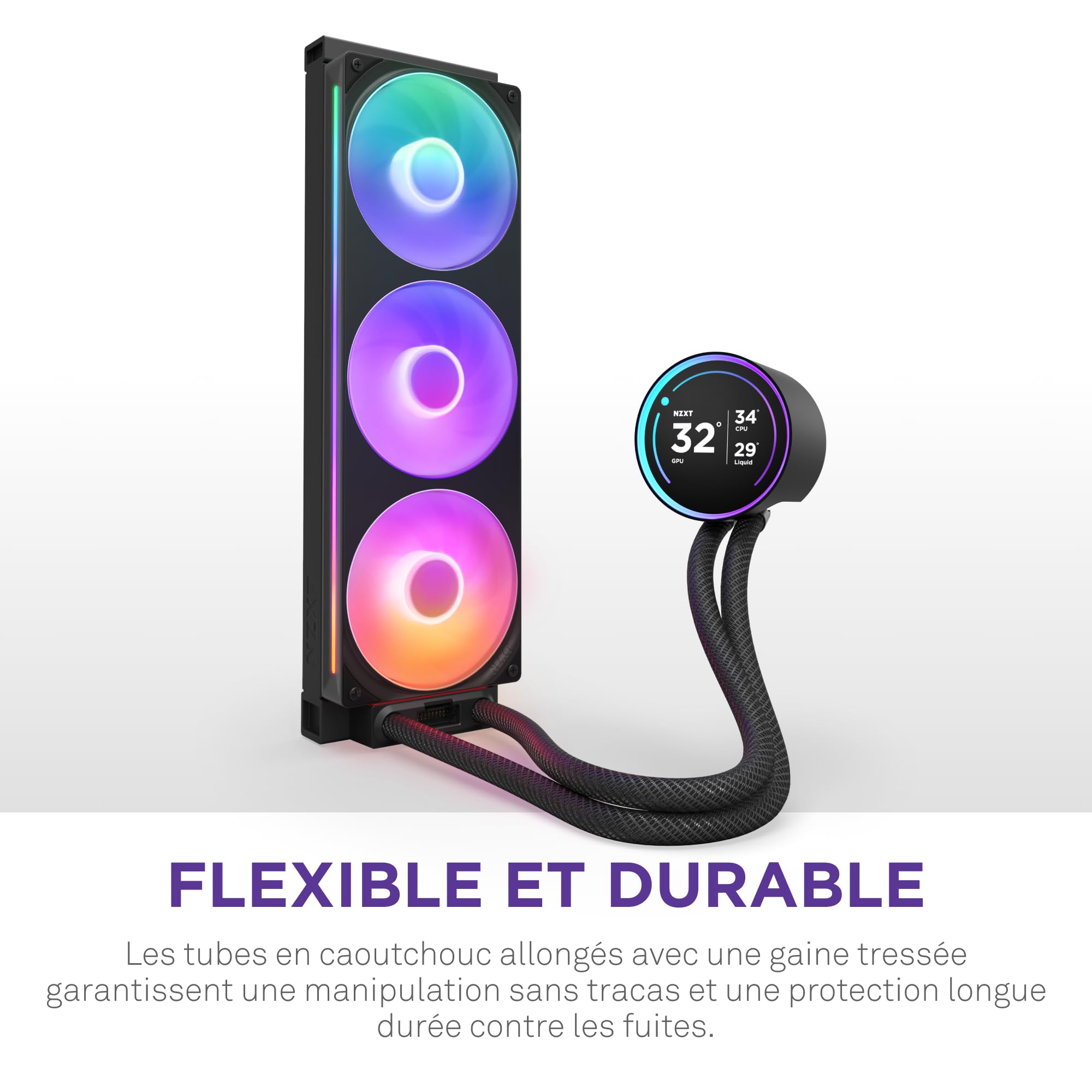 NZXT Kraken Elite 360 RGB Liquid Cooler CPU AIO Radiator 360 mm Radiator F360 RGB Fan 2.72 IPS LCD Customizable Turbine Pump LGA 1700 1200 115X 1851 / AM5 AM4 Black