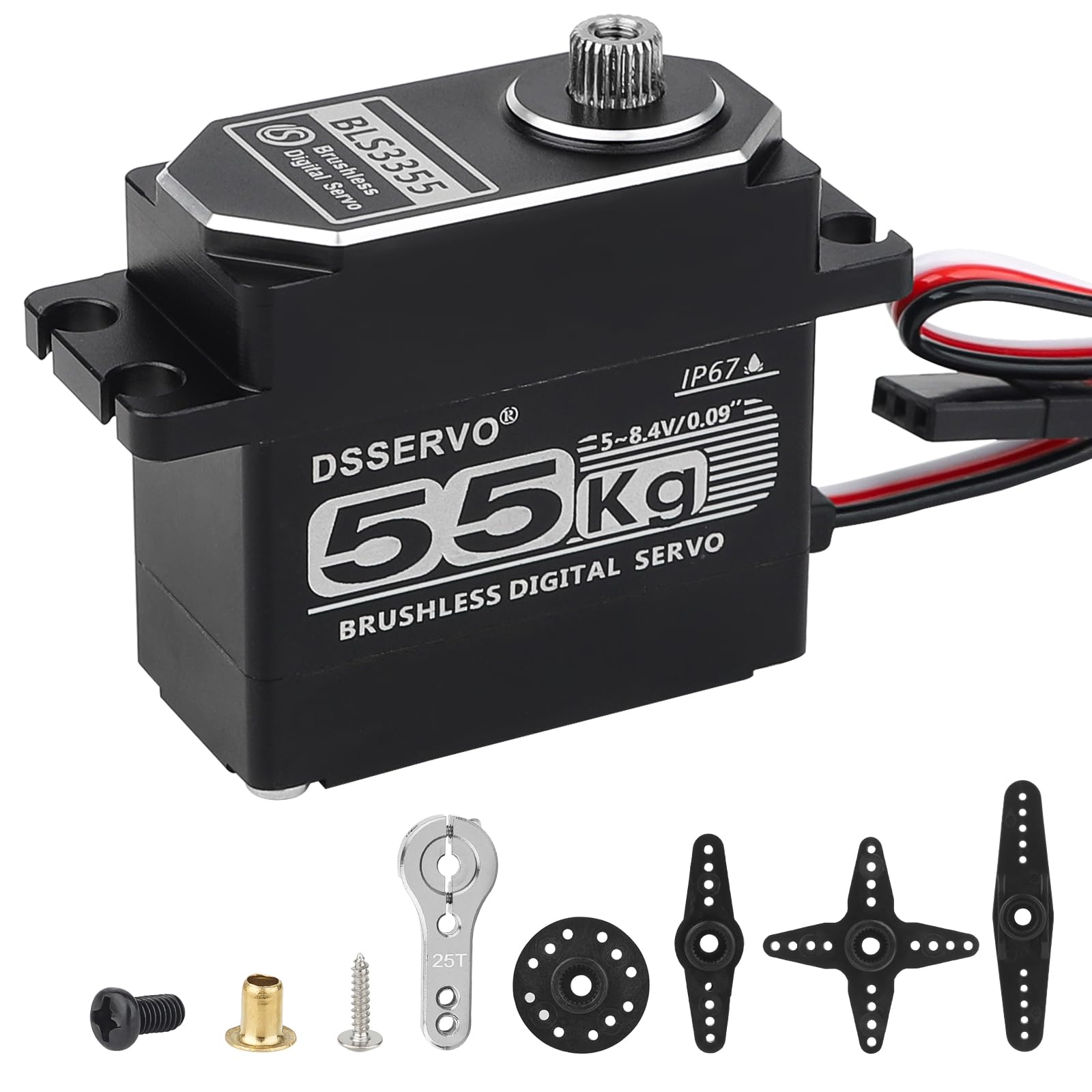 Amazon | ブラシレスサーボ 55KG サーボ フルメタル 高トルクサーボ