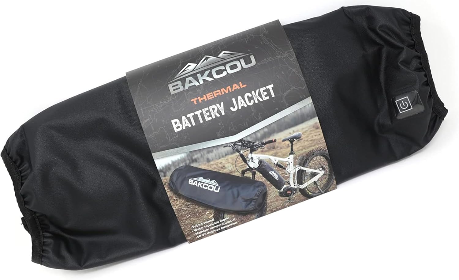Bakcou - Thermal Electric Bike Battery Jacket - Cold Weather Protection, Water-Resistant Sleeve for Downtube Batteries - Fits 25Ah Backou & eBike