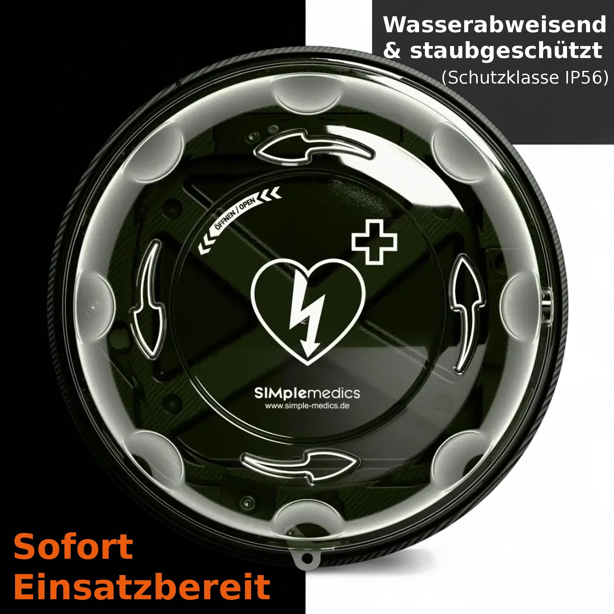 Defibrillator Rotaid Wandschrank (Solid Plus Alarmed) für Innenmontage, AED Defi Wandhalterung Wand Schrank Halterung Aufbewahrung Wandkasten Box, Befestigung Erste-Hilfe Wandmontage