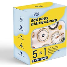 ECO Dishwasher Pods 15 Count, with Glycerin & Enzymes Protease, Amylase,Dishwasher Detergent Liquid dish pod for Powerful Cleaning, No Pre-Rinse, Fights 24-Hour Dried On Food, Plant-Based 15PODS