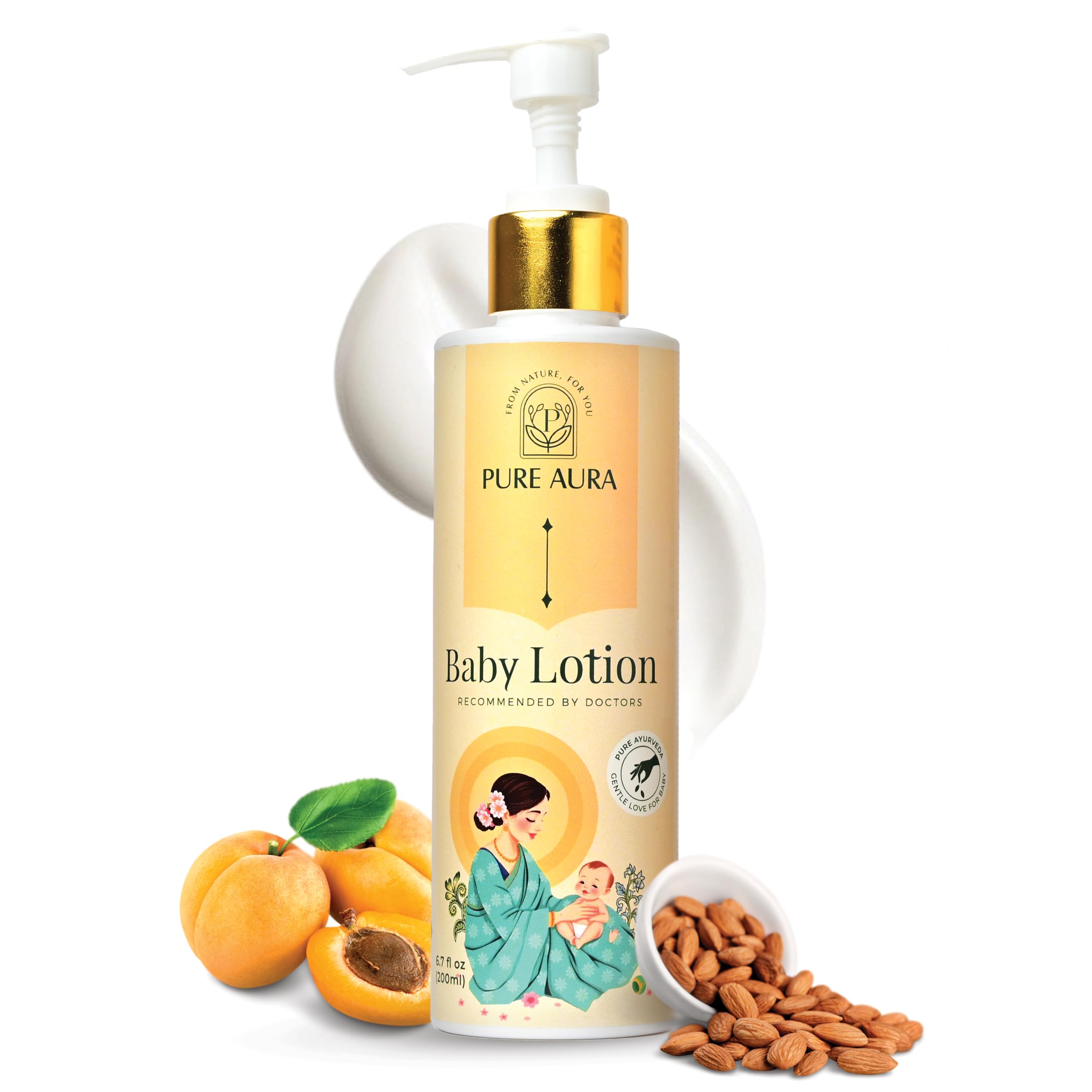 Pure Aura Rich Moisture Baby Lotion 200ml | Nourishing Cream for Soft & Sensitive Skin | Ayurvedic & Chemical-Free | Daily Use | Safe for Newborns Baby & Kids | Doctors Recommended | Made in India-image-3