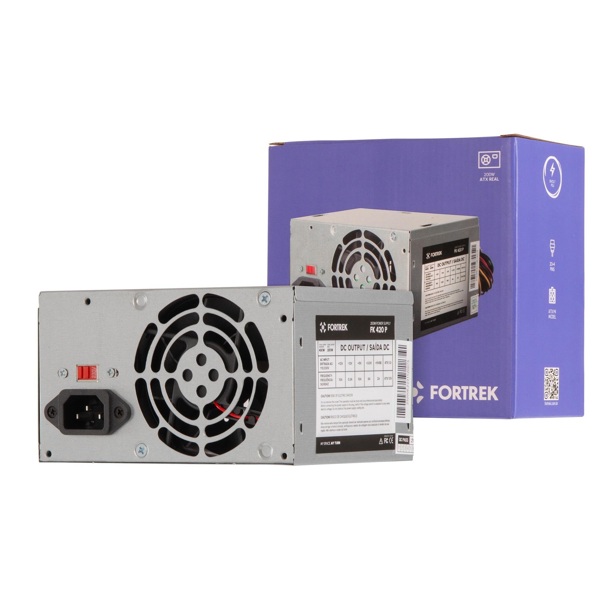 Fonte ATX 200W PWS-2003 20+4P FK420P Fortrek | Amazon.com.br