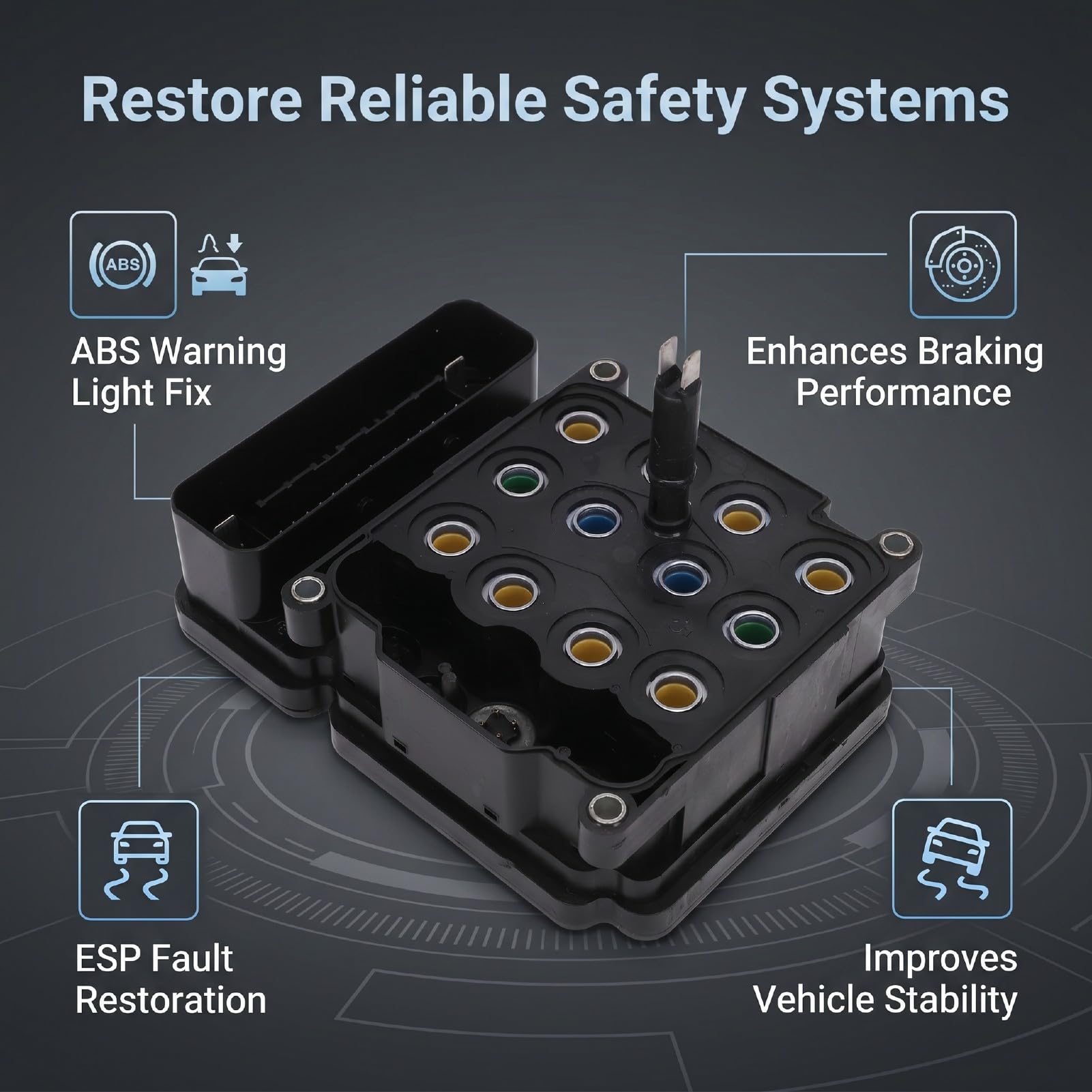 Zamiennik Modułu Sterującego ABS ESP dla Klasy GLK CL S C | OEM A2045455232 Jednostka stabilizacji hamulców, przywraca stabilność układu przeciwblokującego i elektronicznego, naprawia