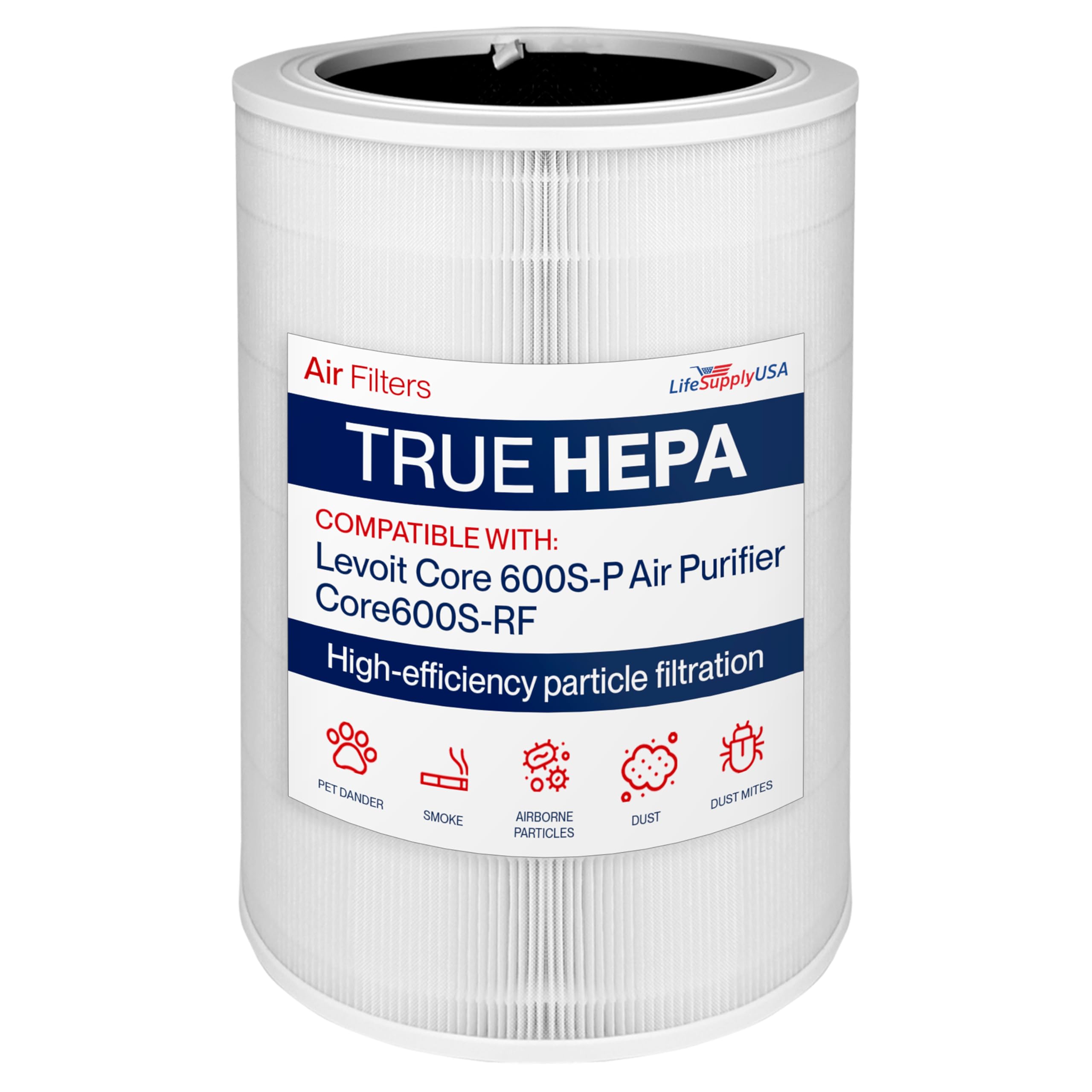 Replacement Filter True HEPA H13 Compatible with Core 600S Air Purifier &amp; For 600S-RF 3-in-1 Activated Carbon Filter by LifeSupplyUSA
